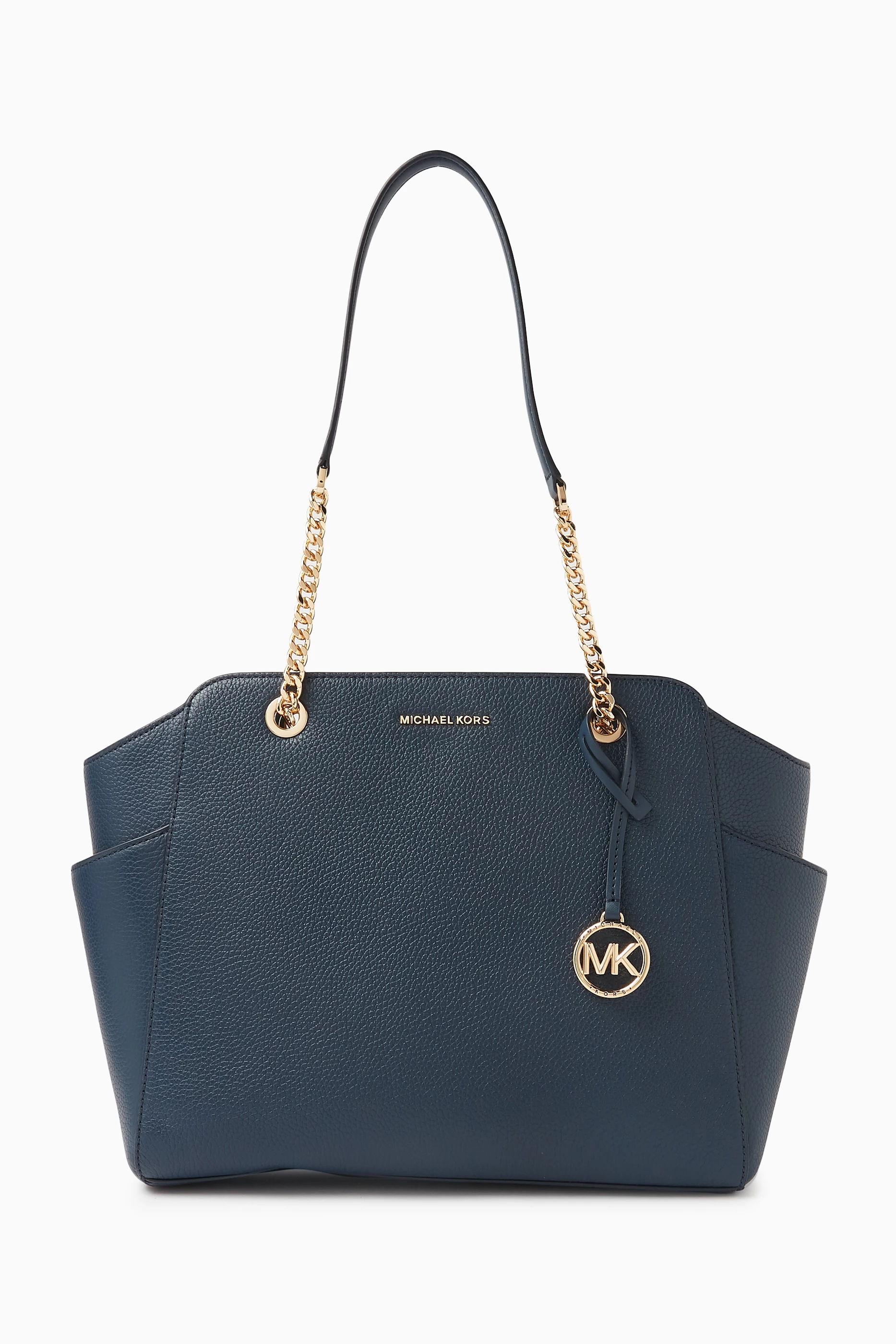 Blue leather michael kors purse cheap
