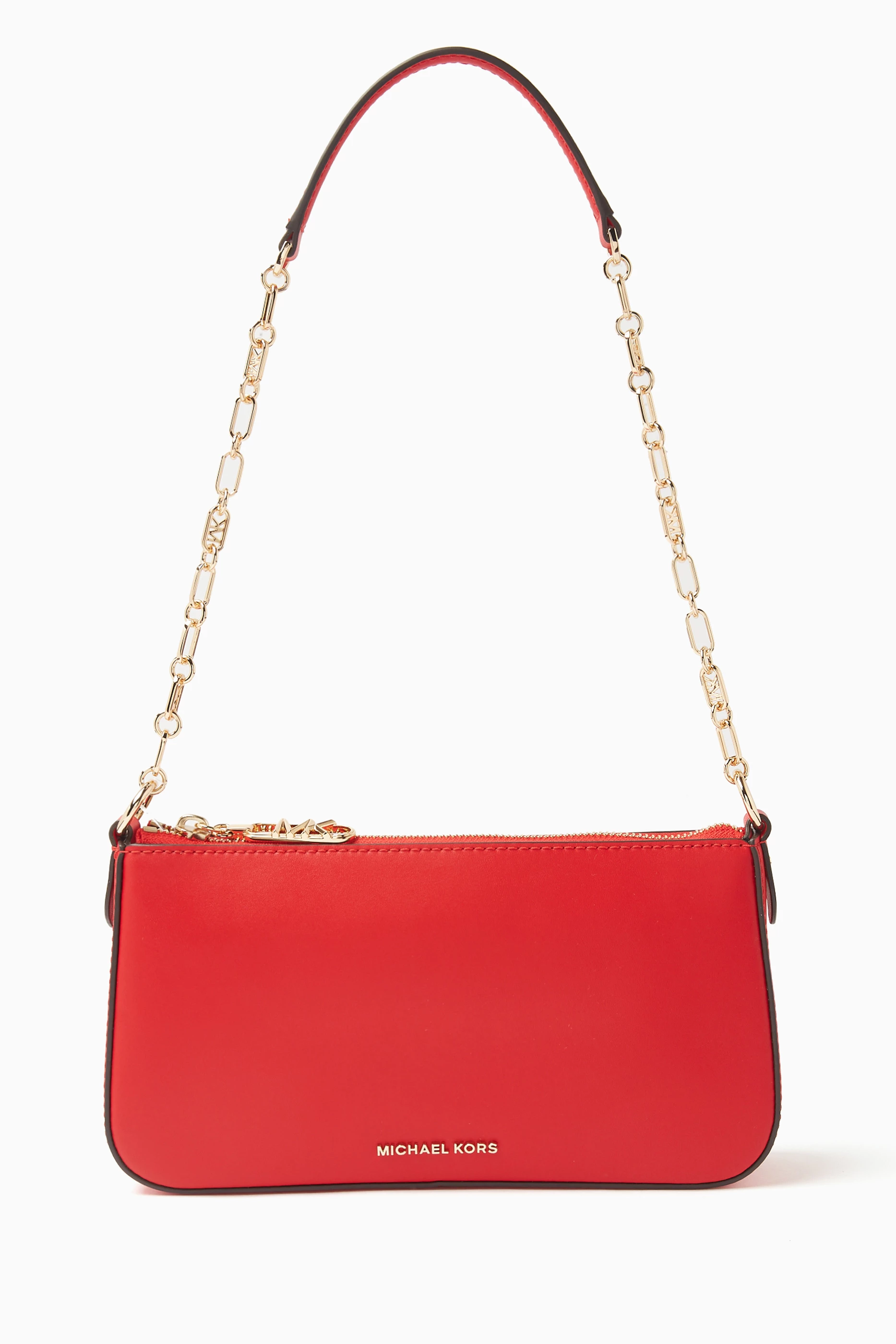 Michael kors red hot sale satchel handbags