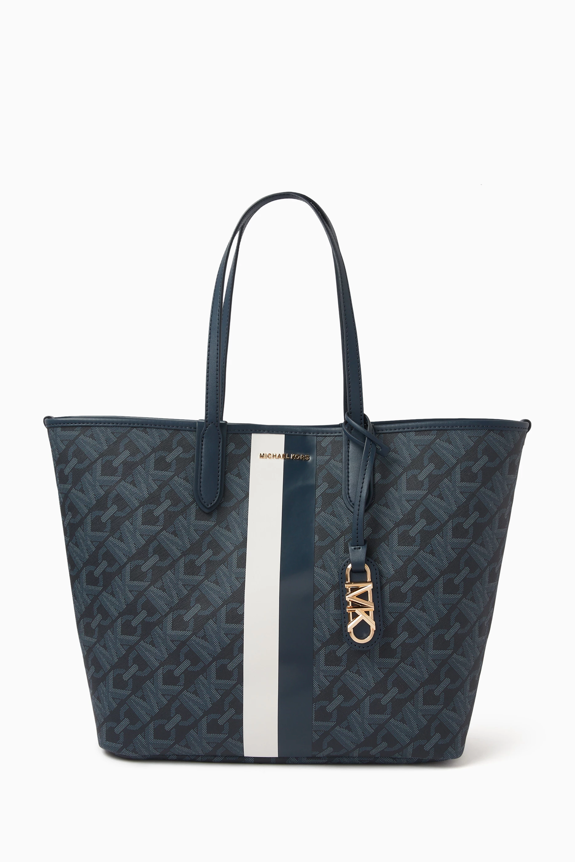 Large logo stripe tote online bag