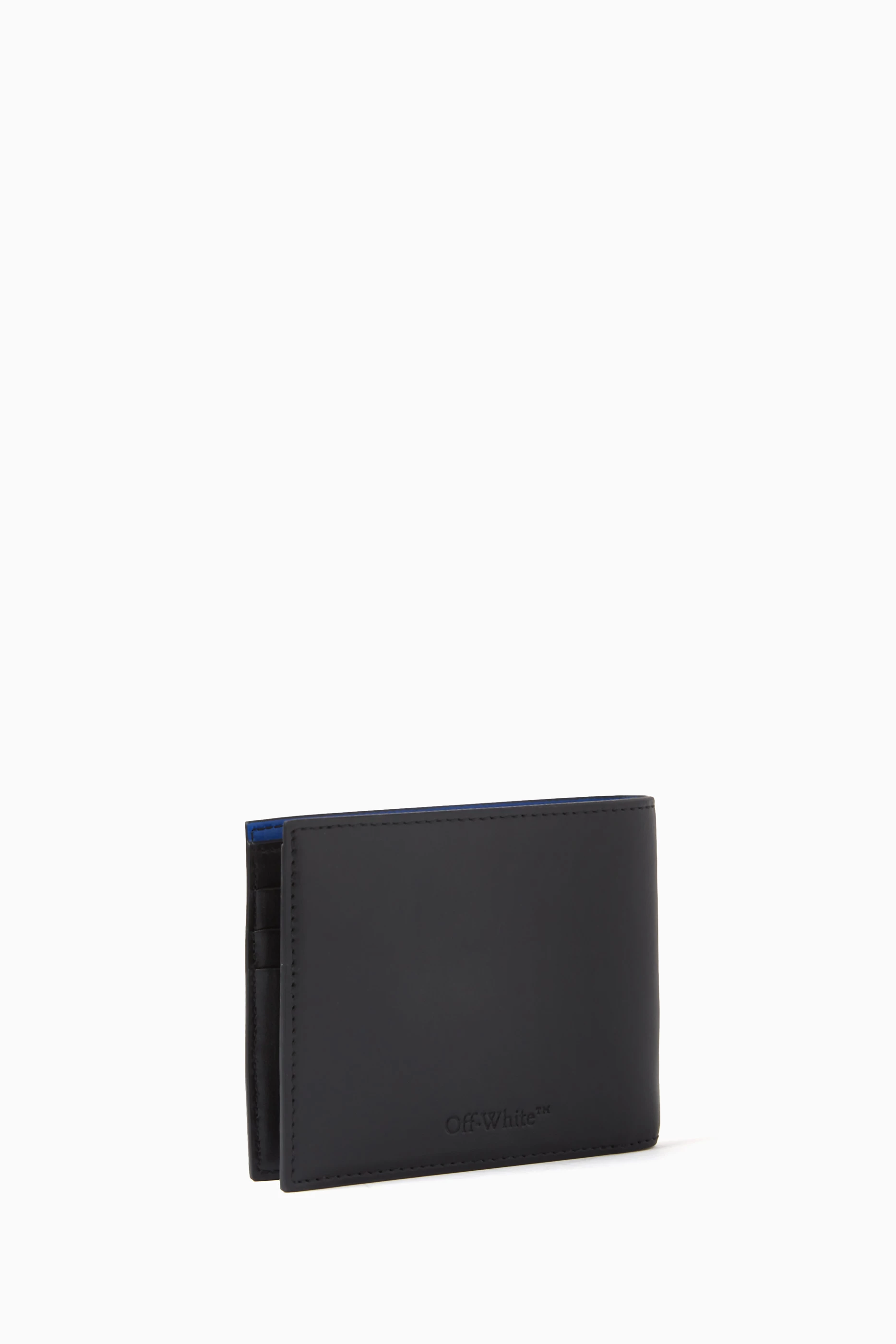 Buy Off White Black Jitney Bi Fold Wallet in Calf Leather for Men