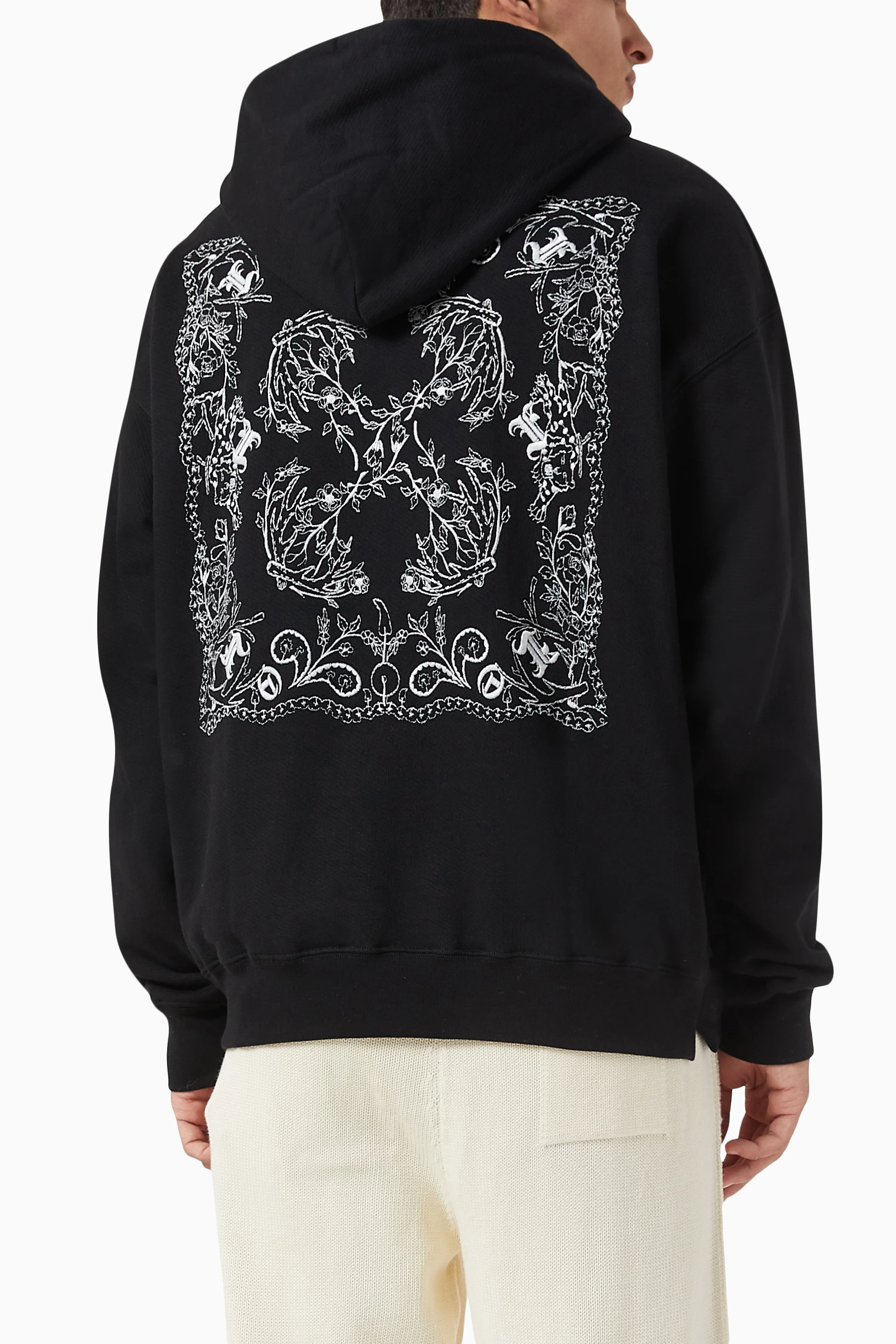 Buy Off White Black Tattoo Bandana Arrow Skate Hoodie in Cotton for Men in UAE Ounass