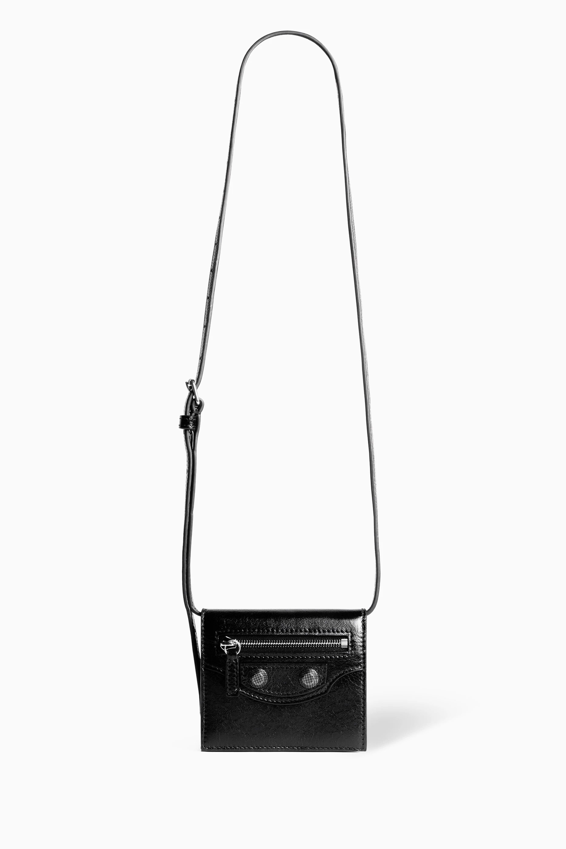 Buy Balenciaga Black Le Cagole Wallet in Arena Lambskin for Men in