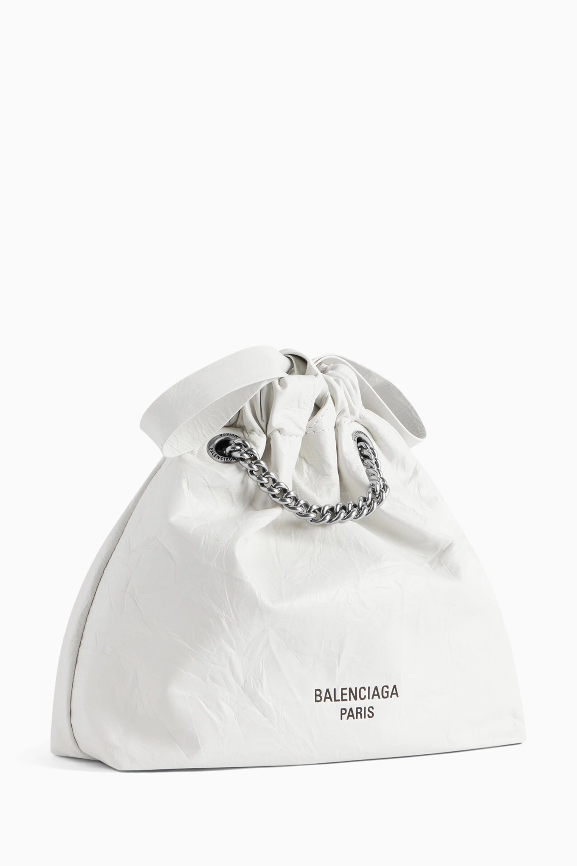 Buy Balenciaga White XS Crush Tote Bag in Calfskin Leather for Women in UAE Ounass