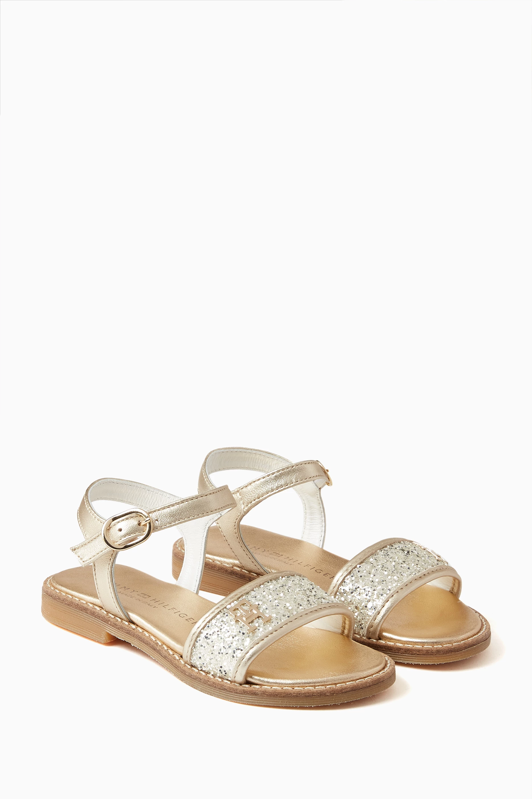 Girls gold new arrivals glitter sandals