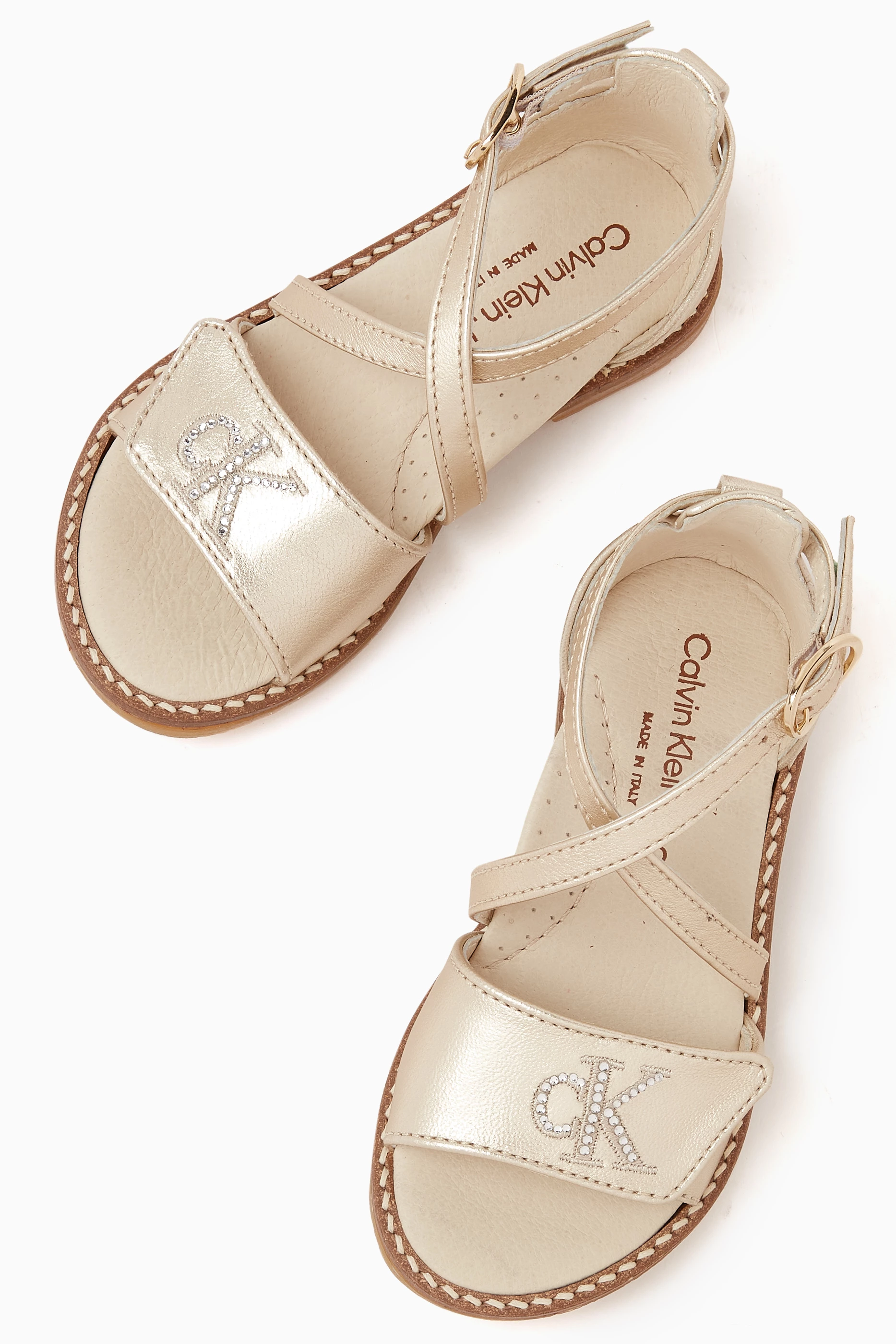 Calvin klein gold sandals store