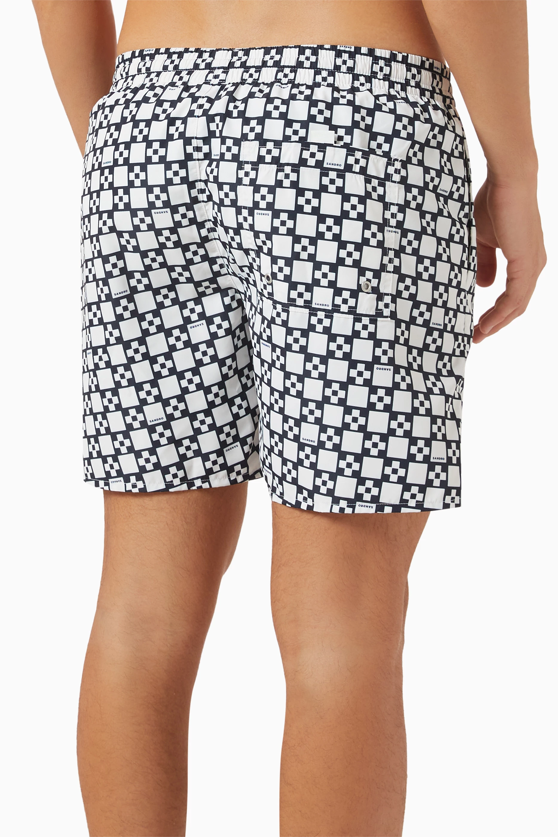 Buy Sandro Multicolour Square print Swim Shorts for Men in UAE
