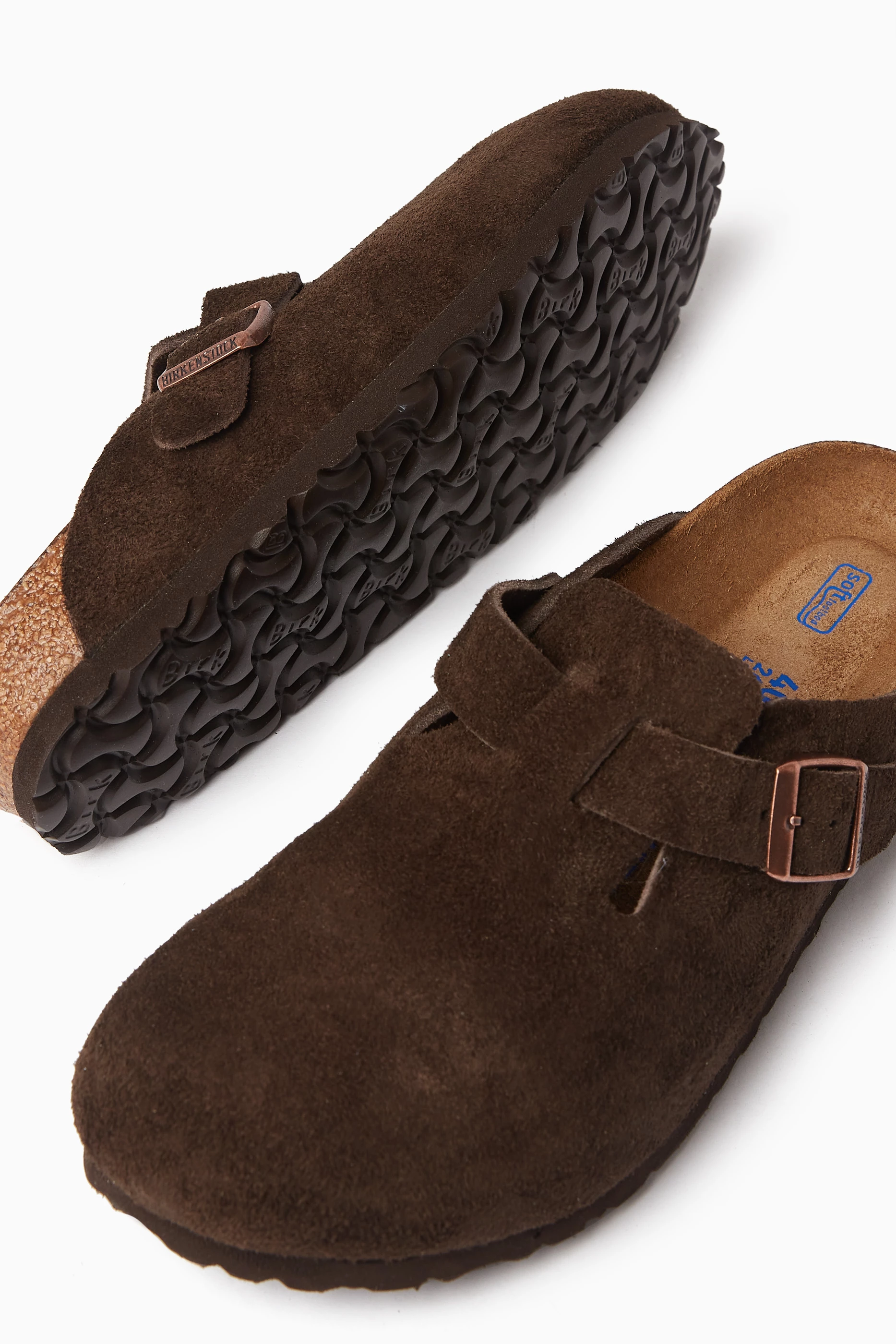 Buy Birkenstock Brown Boston Clog Sandals in Suede for Women in