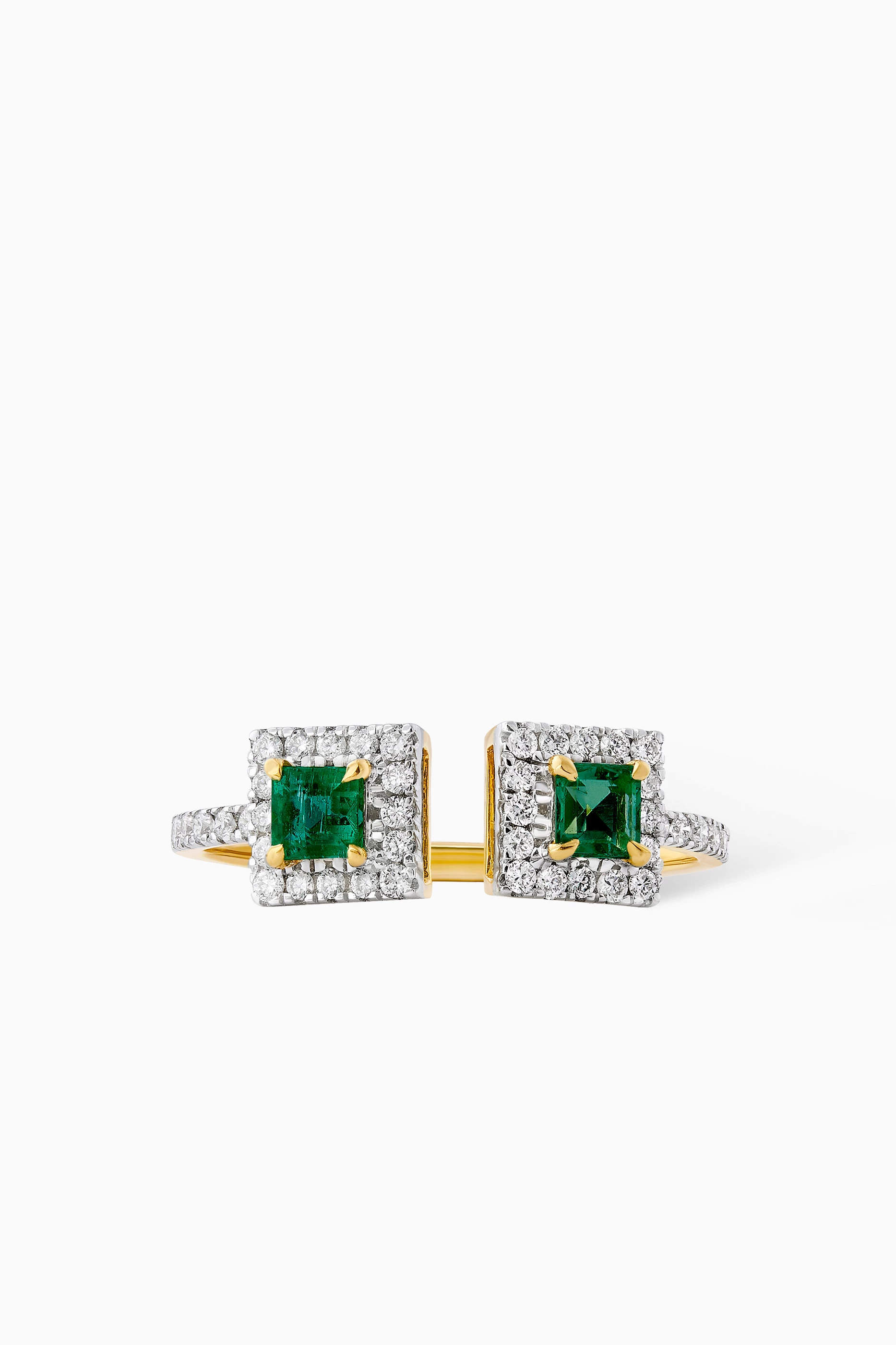 Diamond and on sale emerald ring