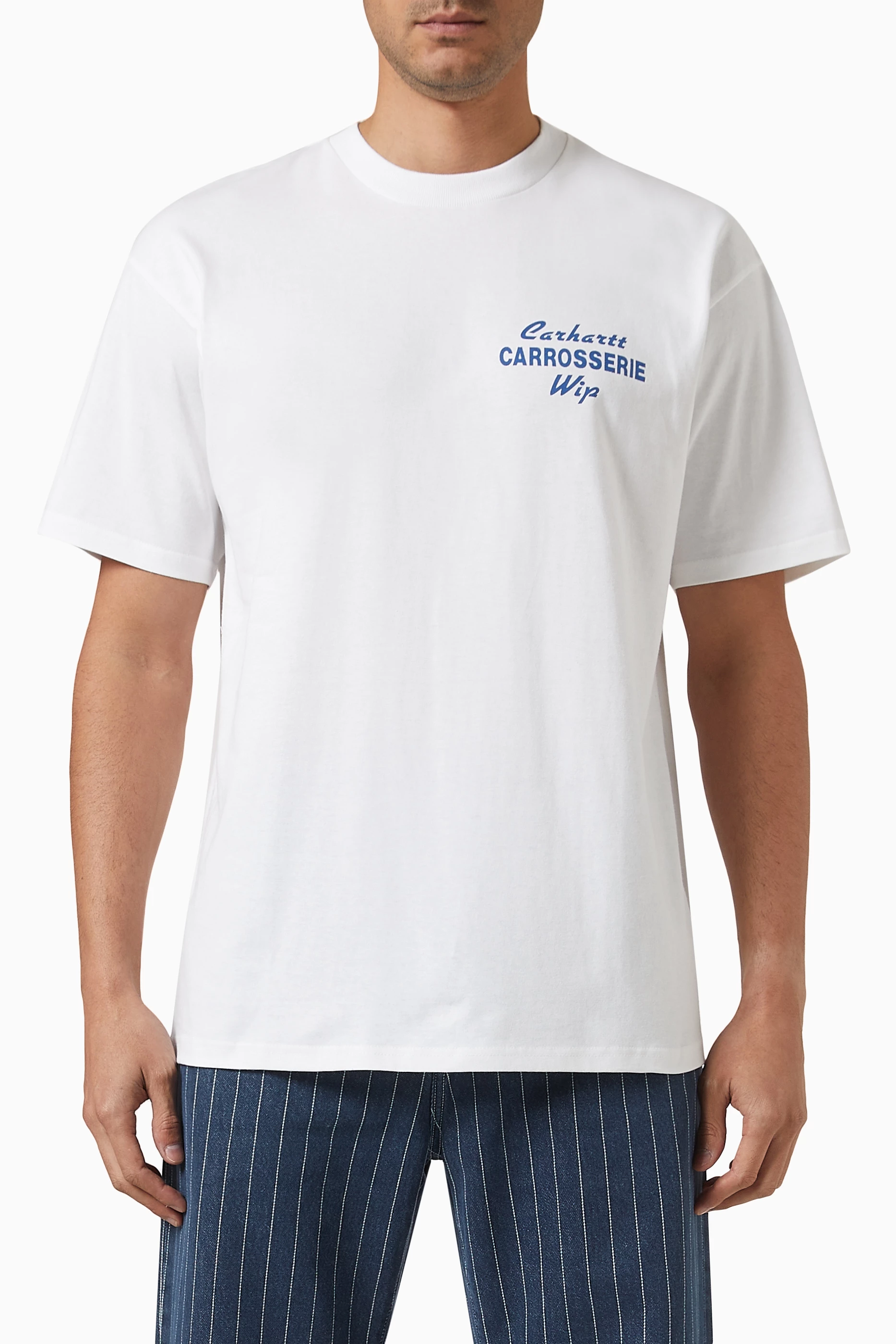Buy Carhartt WIP Grey Mechanics Logo T shirt in Organic Cotton Jersey for Men in UAE Ounass