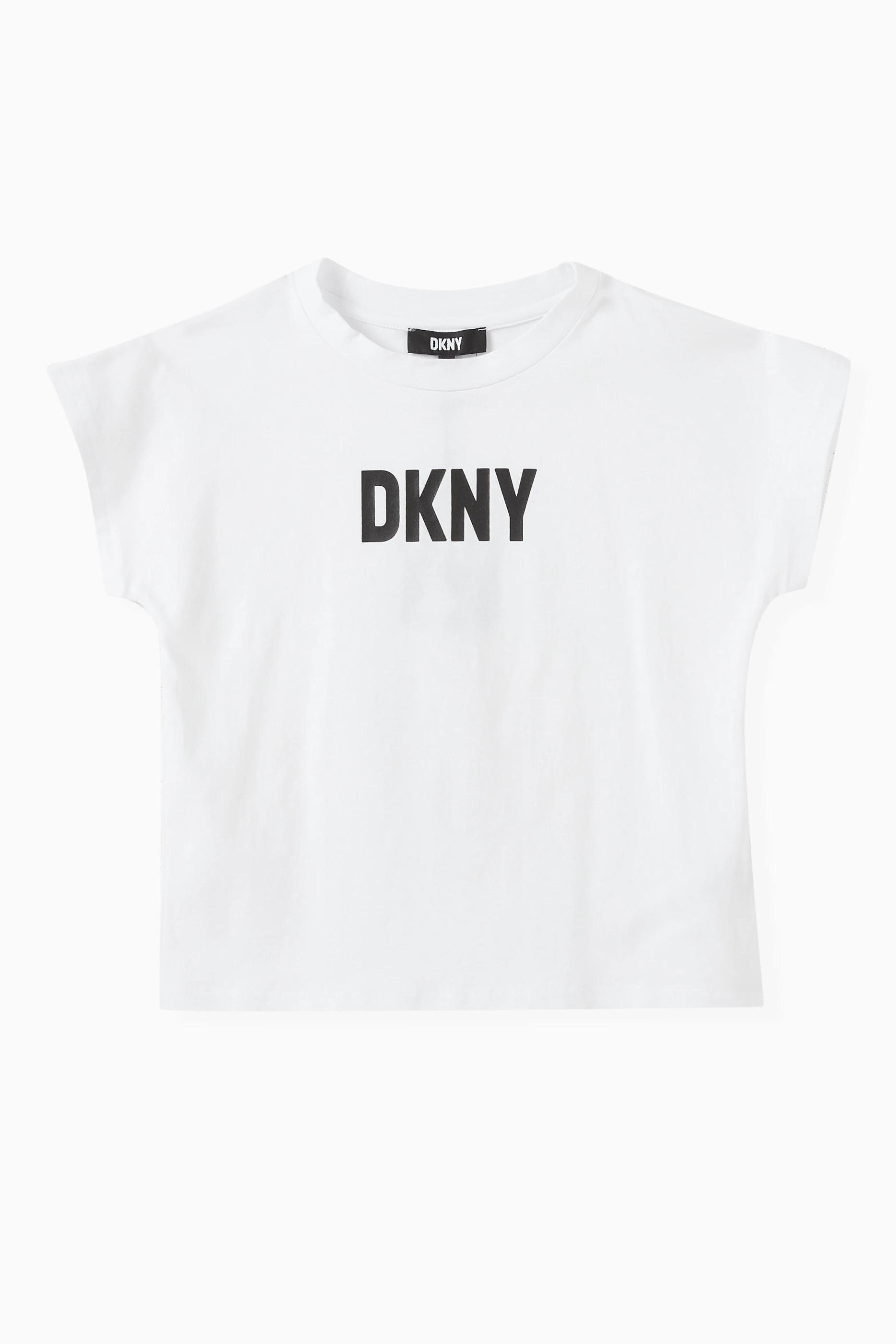Buy DKNY White Logo T-Shirt in Cotton for Girls in UAE