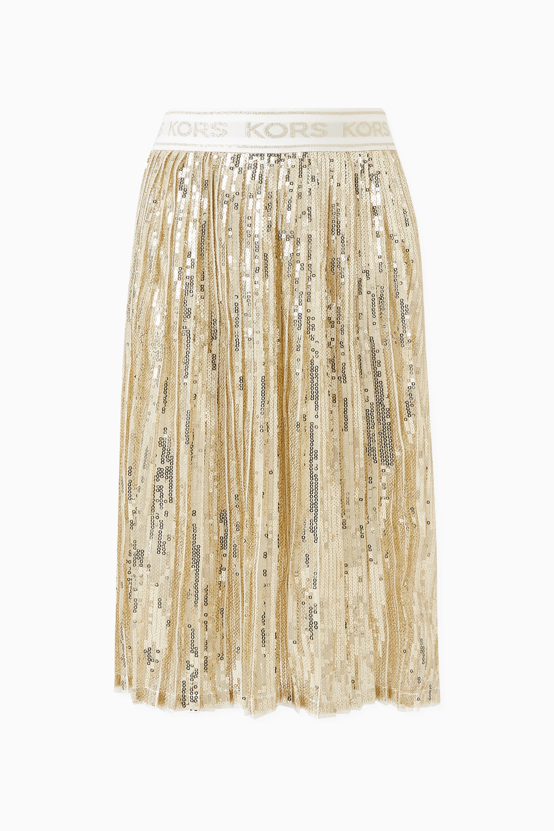 Buy Michael Kors Kids Gold Pleated Sequin embellished Skirt for