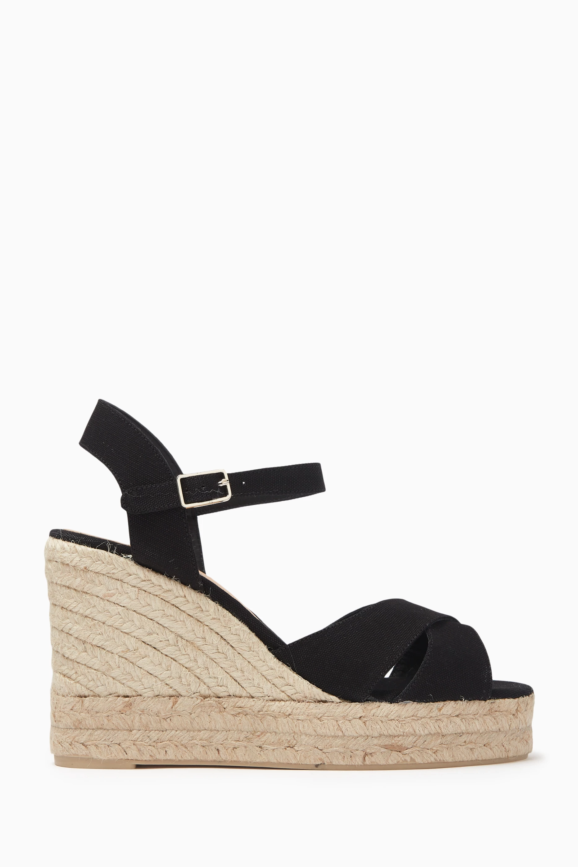 Buy Casta er Black Blaudell 80 Espadrille Wedges in Canvas for Women in UAE Ounass