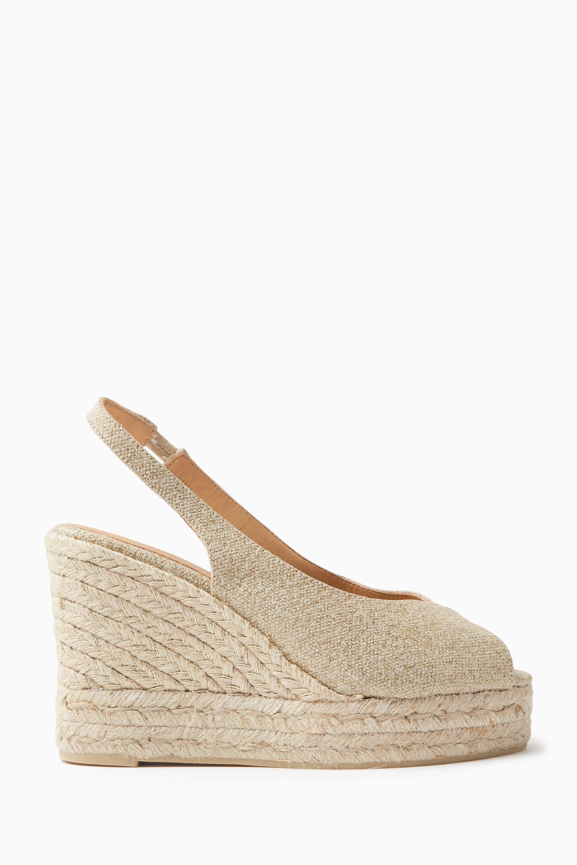 Buy Casta er Gold Barbara 80 Espadrille Wedges in Canvas for Women in UAE Ounass