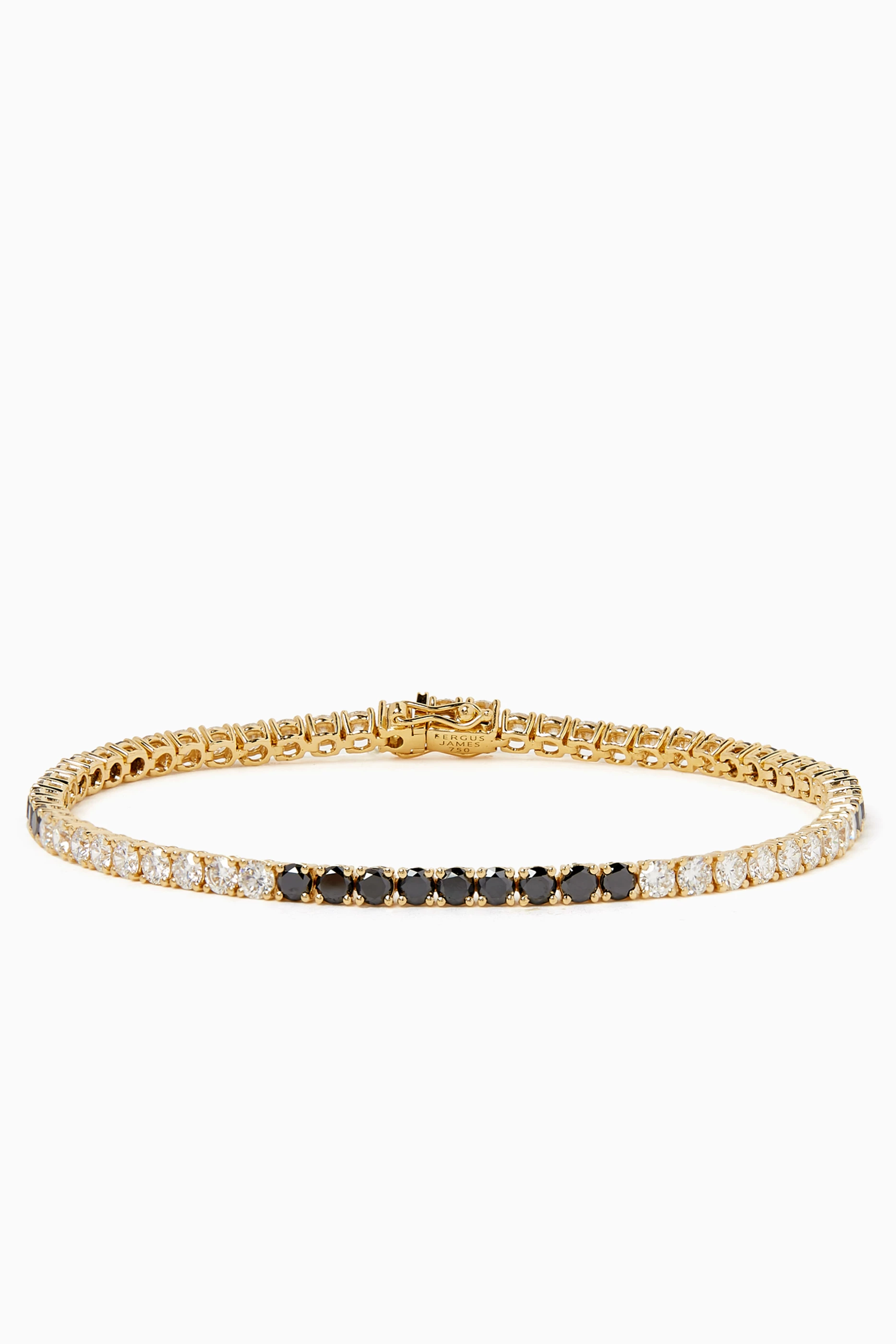 Buy Fergus James Black Diamond Tennis Bracelet in 18kt Yellow Gold for Women in UAE Ounass