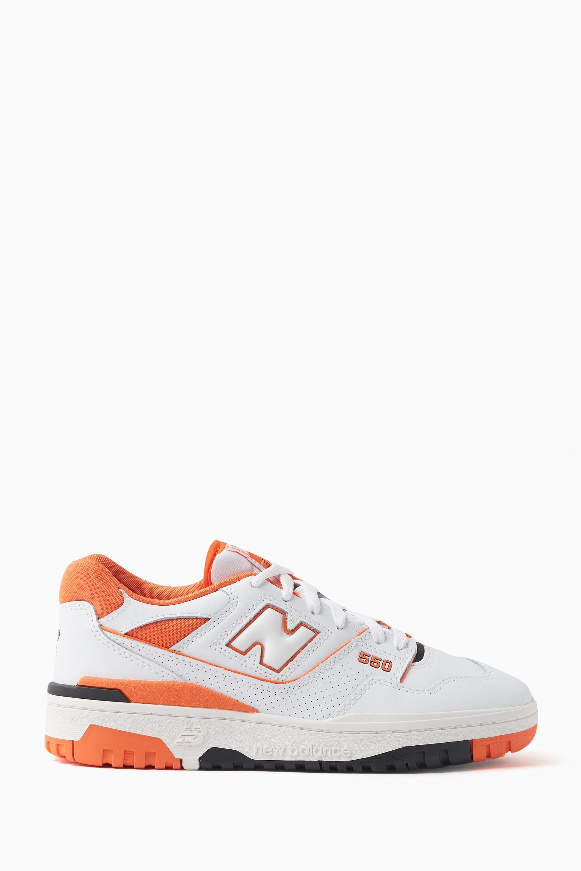 Buy New Balance Orange 550 Core Low top Sneakers in Leather for