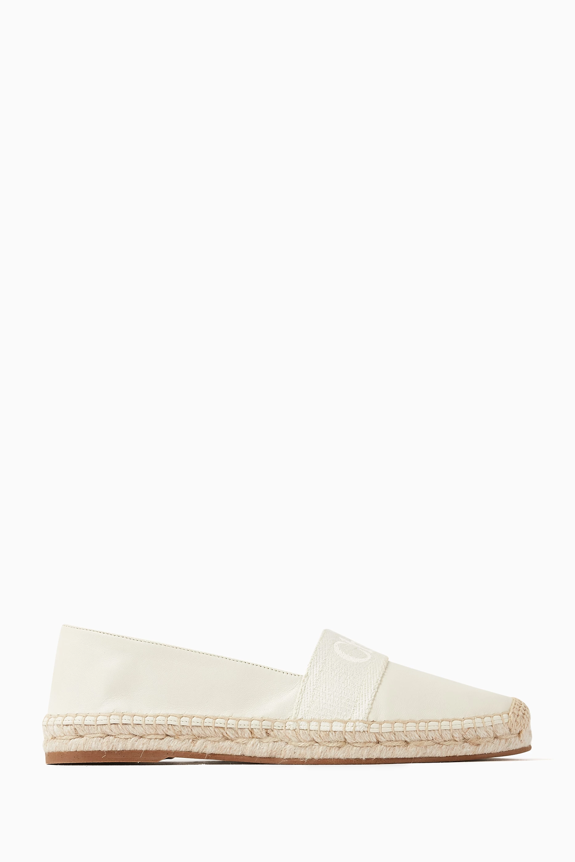 White leather espadrille