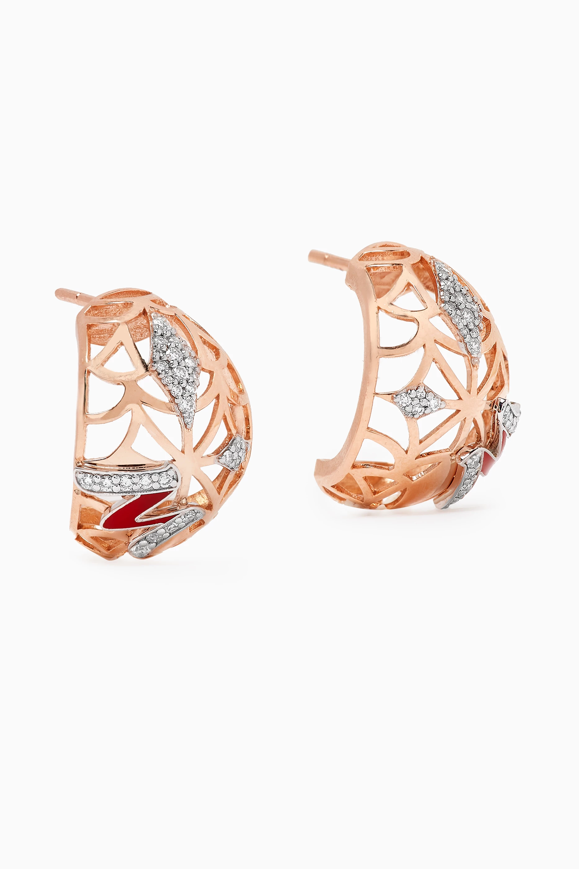 Diamond and new arrivals rose gold earrings