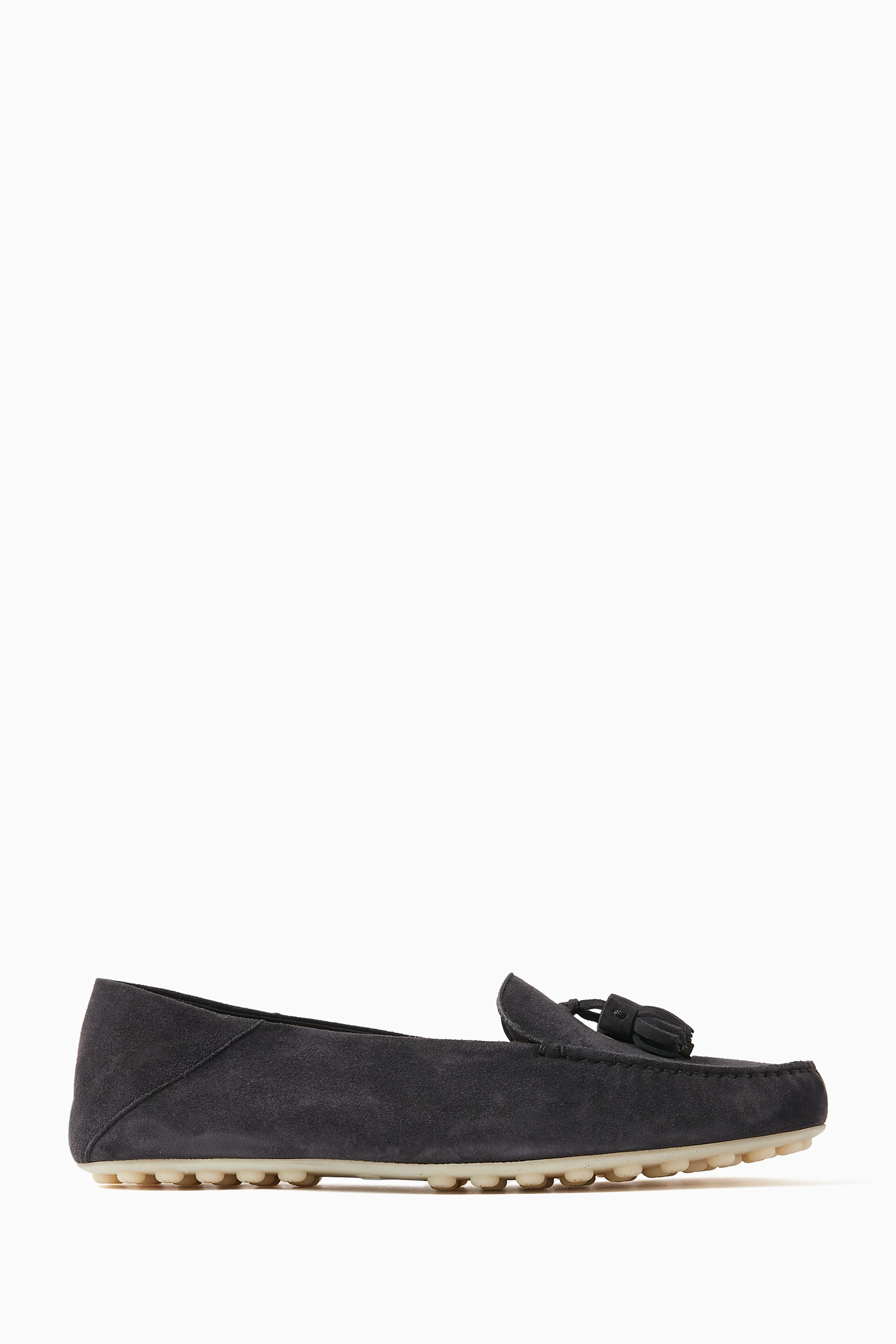 Buy Loro Piana Blue Dot Sole Loafers in Suede for Women in UAE Ounass