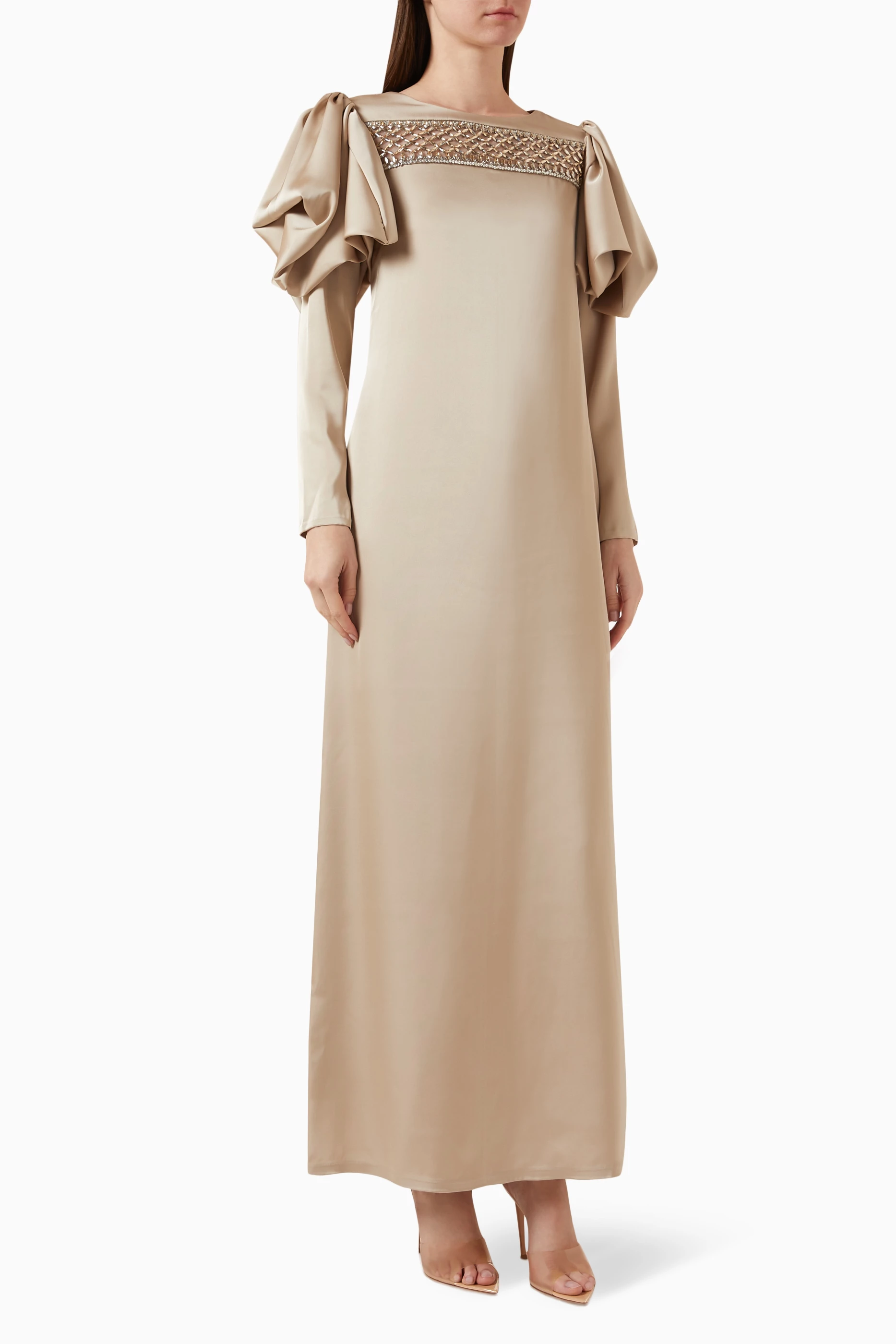Beige hotsell long dress