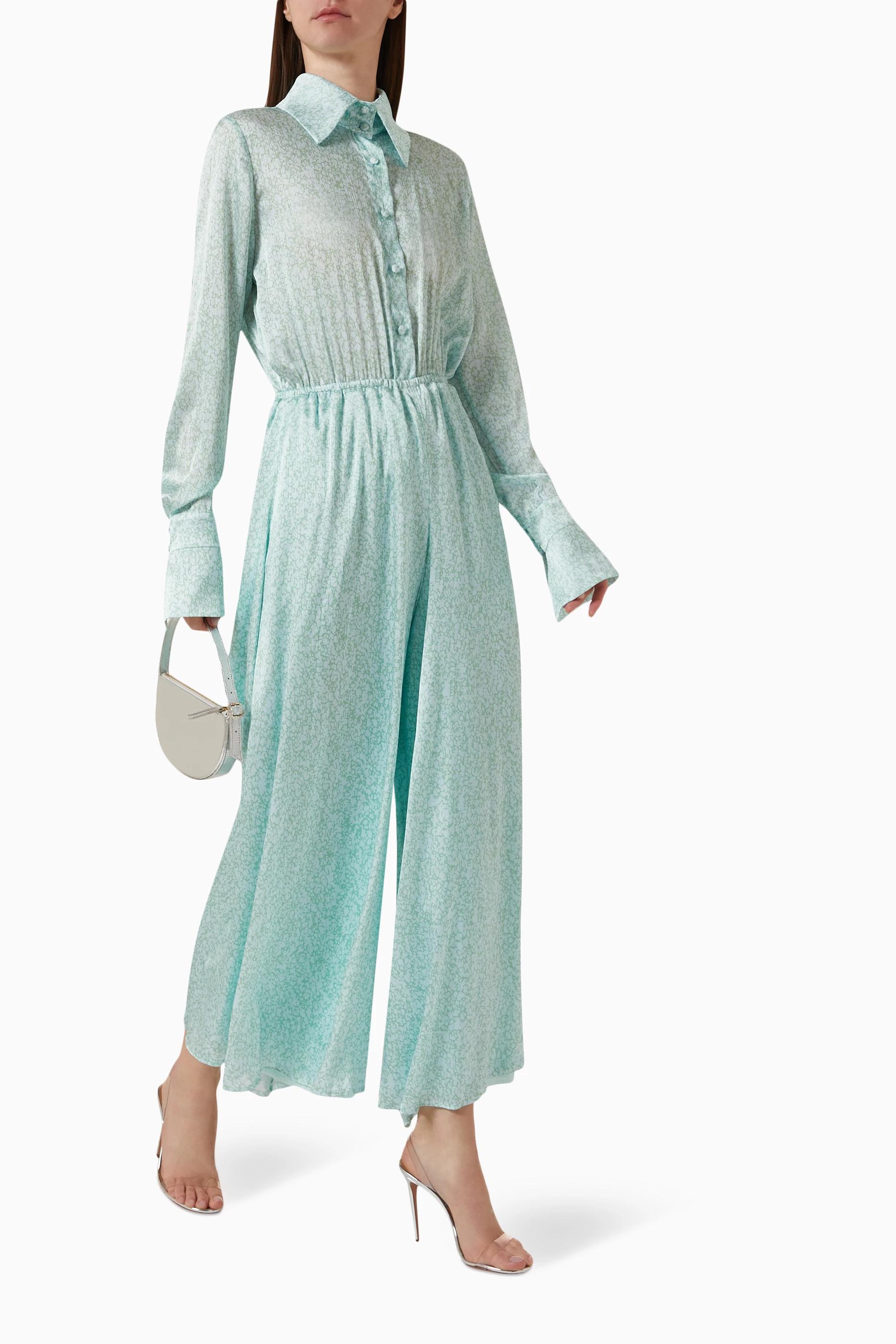 Buy Latifa Green Amber Belted Jumpsuit for Women in UAE Ounass