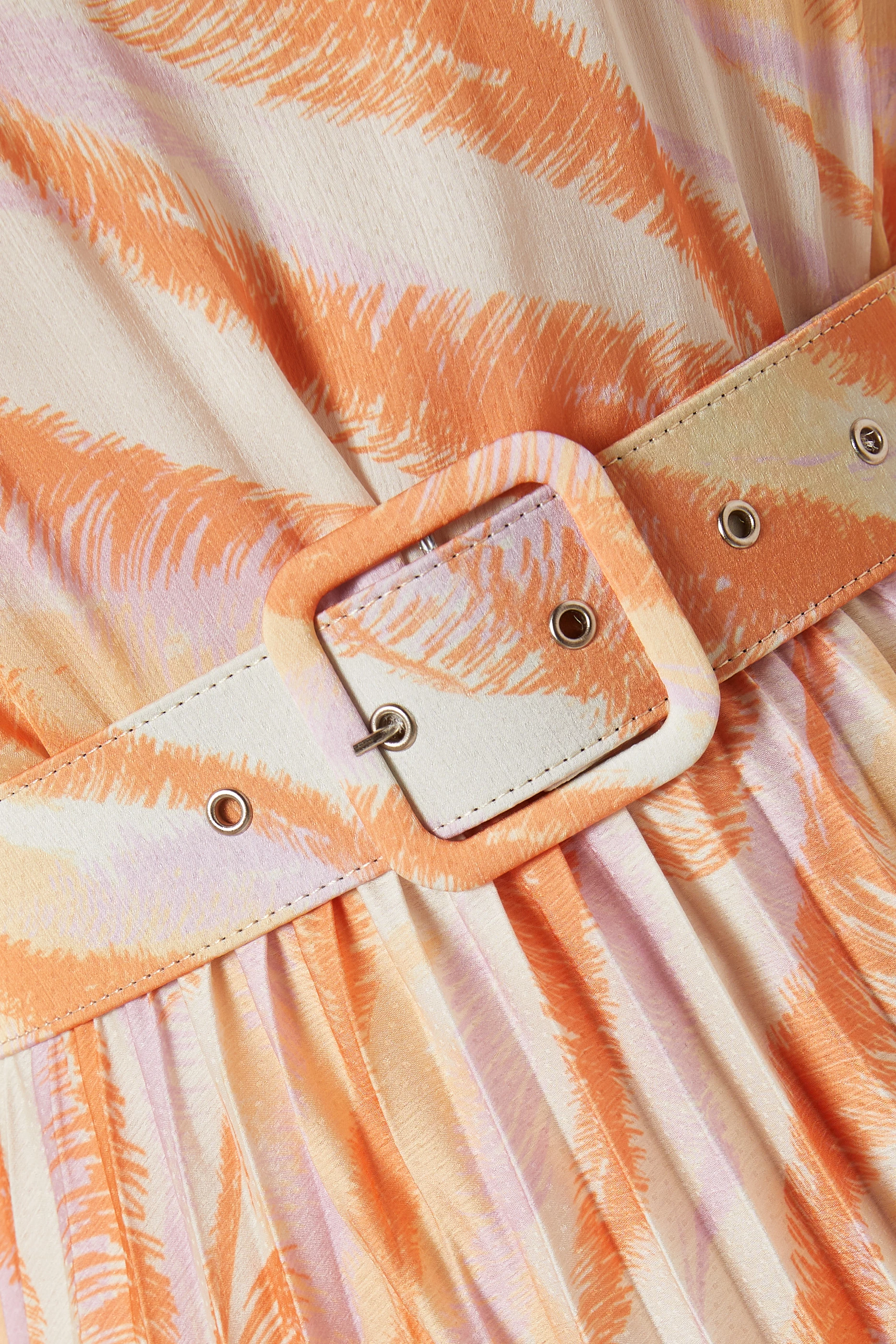 Orange belted dress online