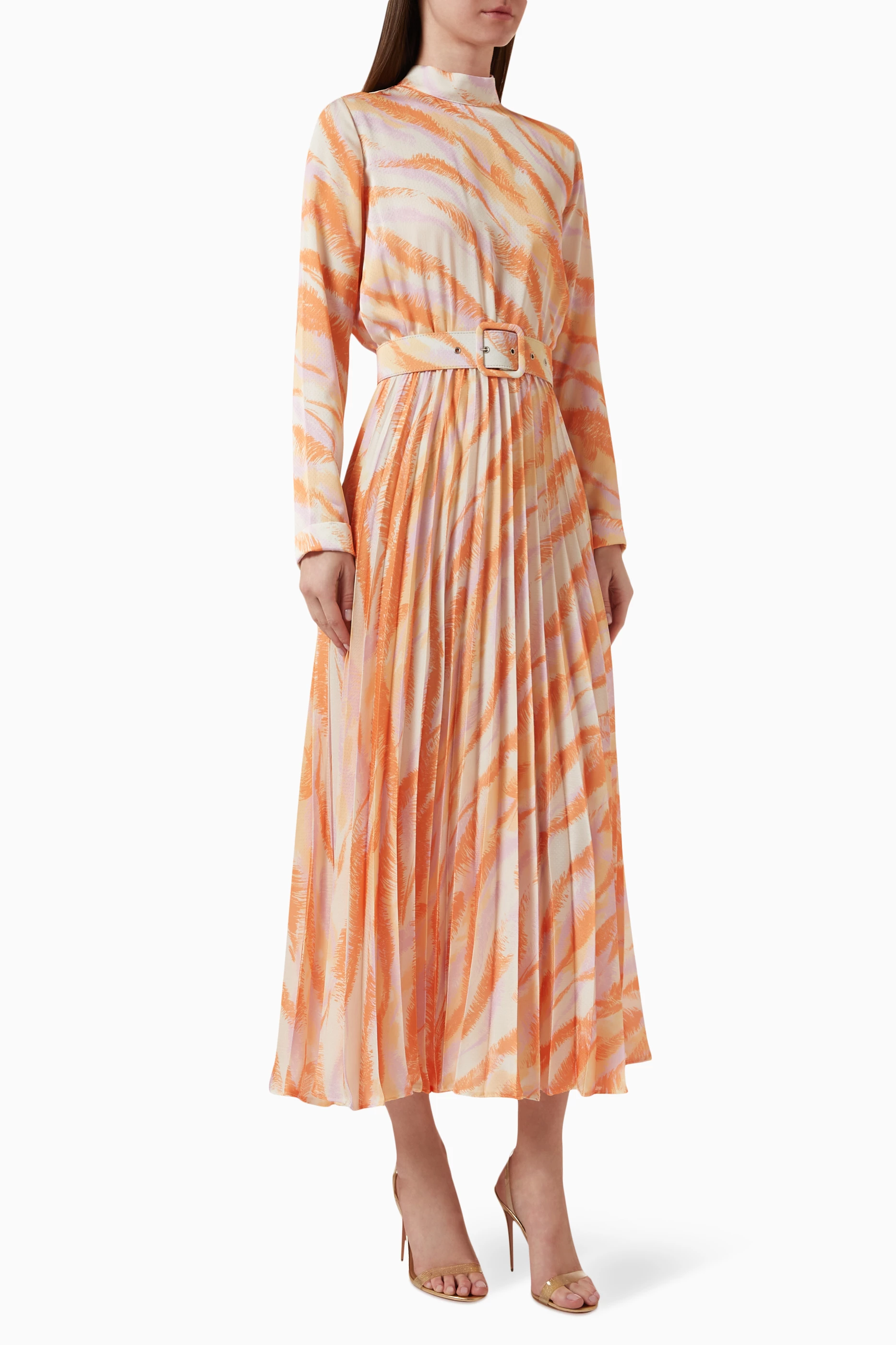 Orange white on sale dress
