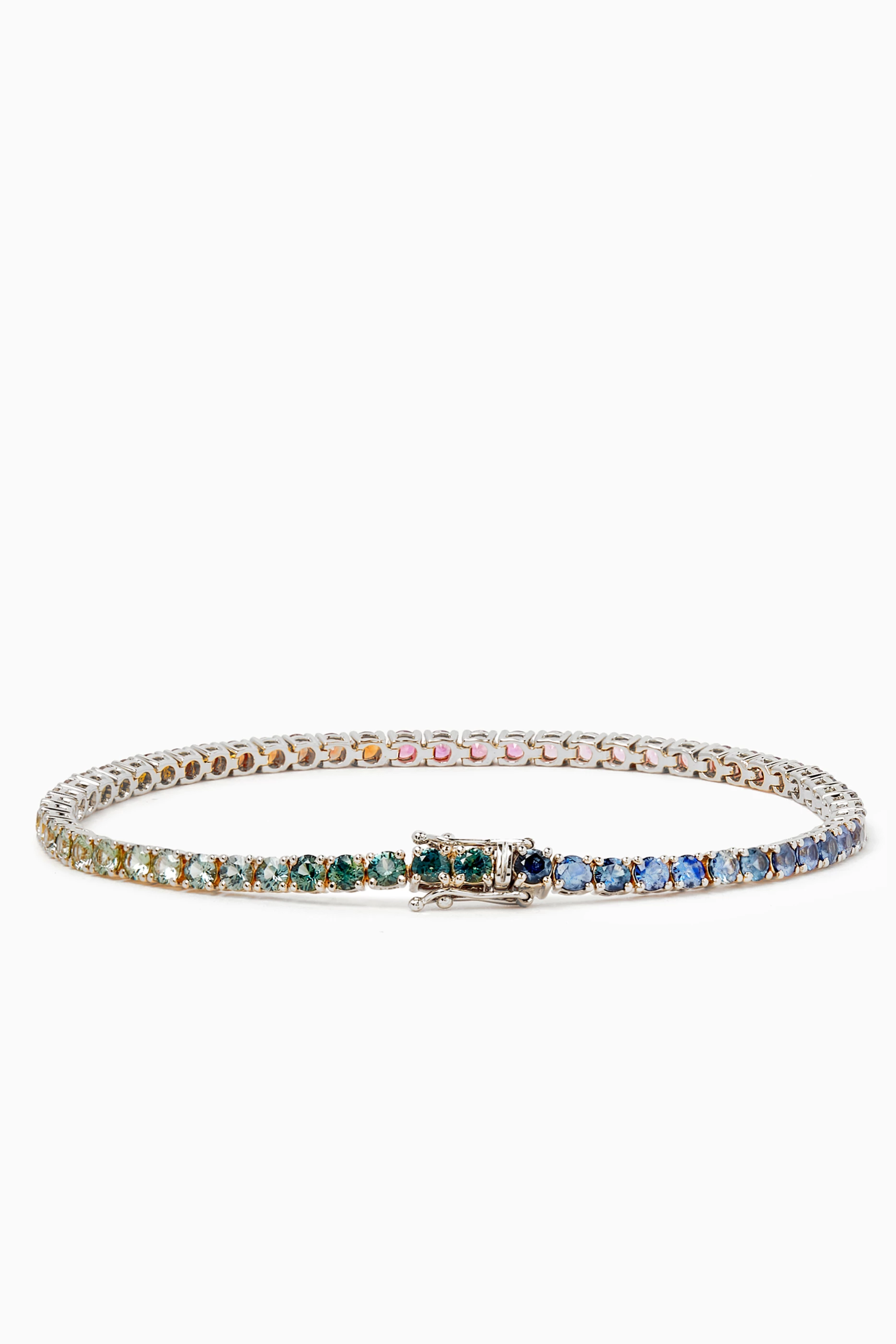 Rainbow sapphire tennis clearance bracelet