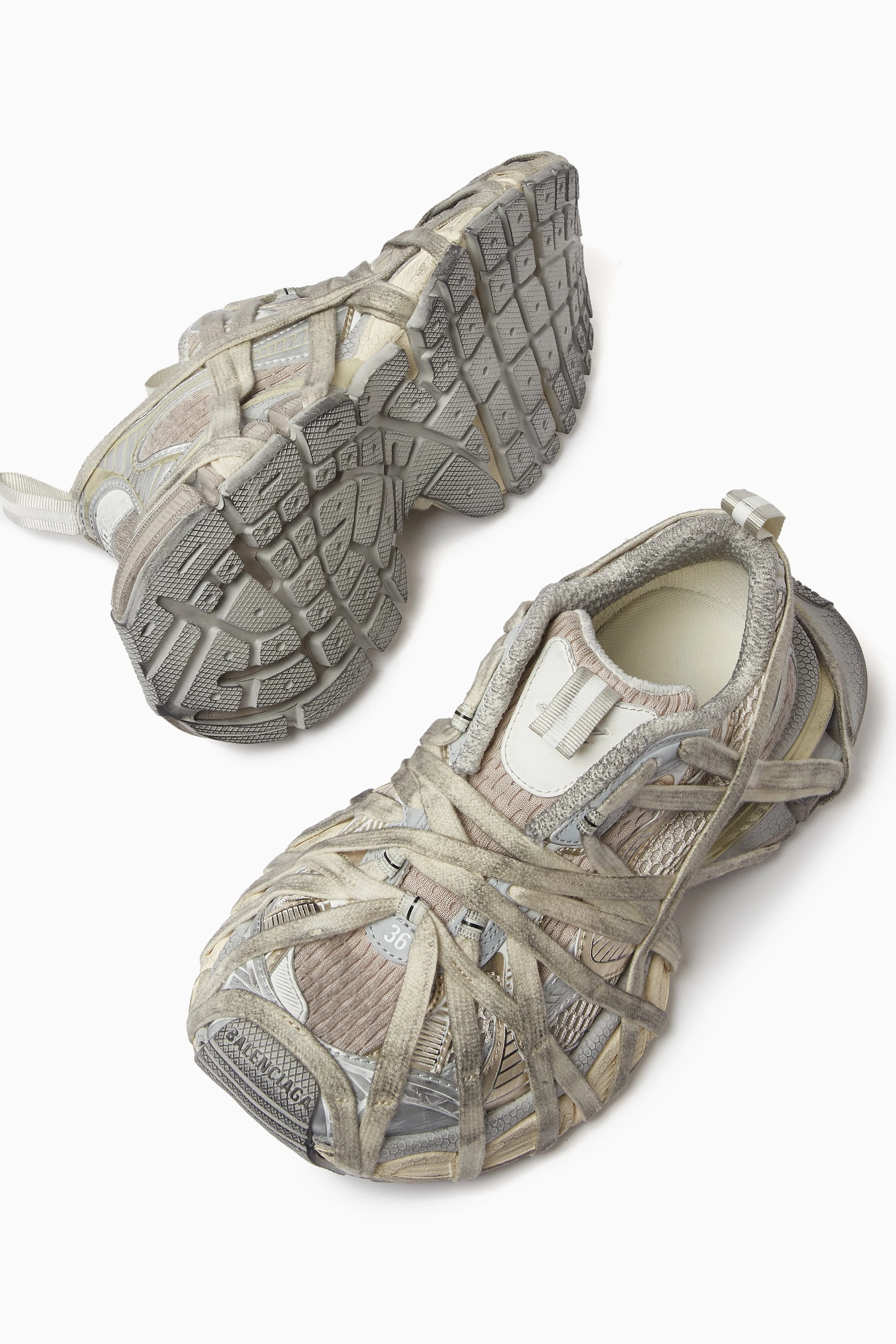 Balenciaga lace shop up sandals