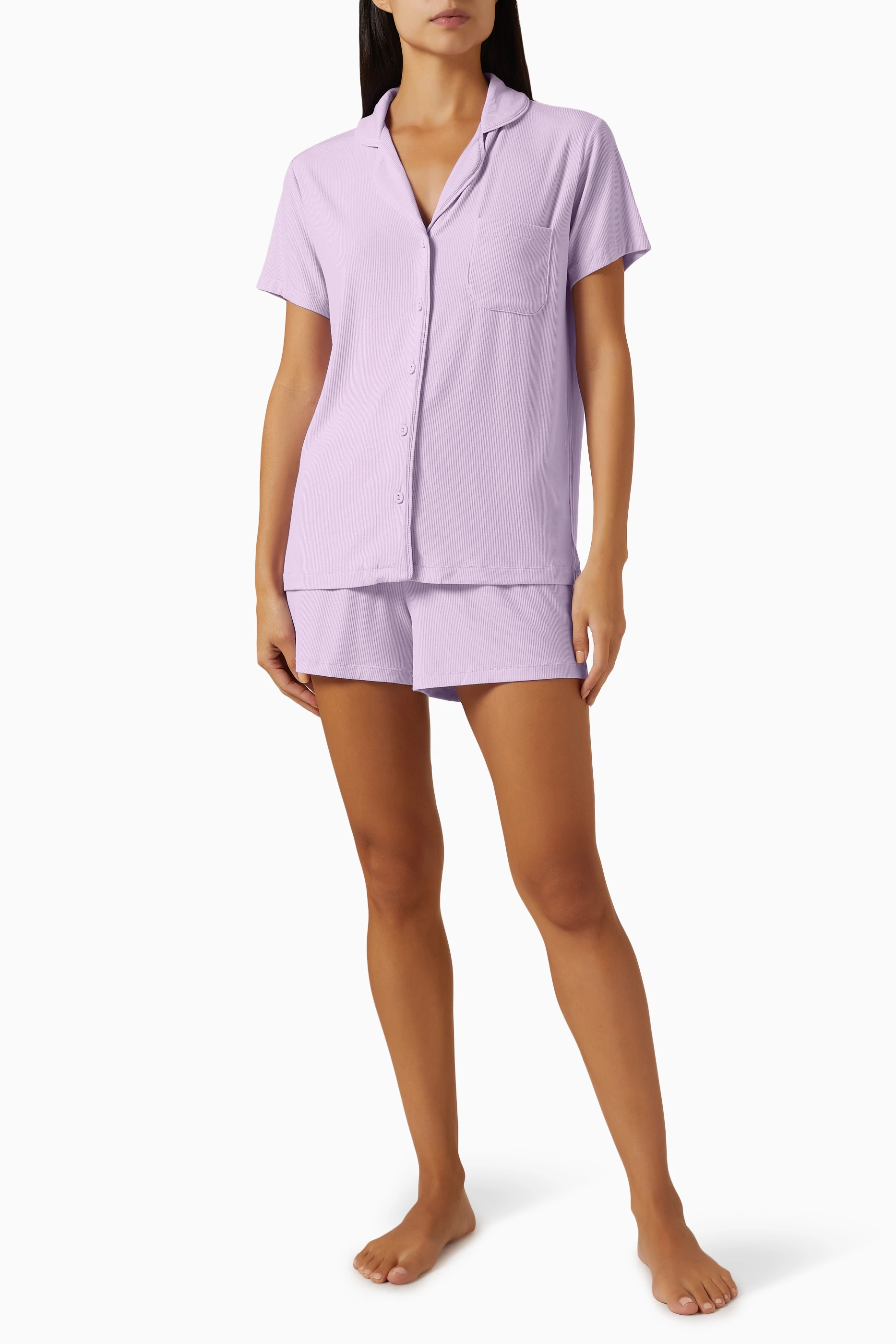 Buy SKIMS Purple Soft Lounge Short Pyjama Set in Ribbed Modal for Women in  UAE