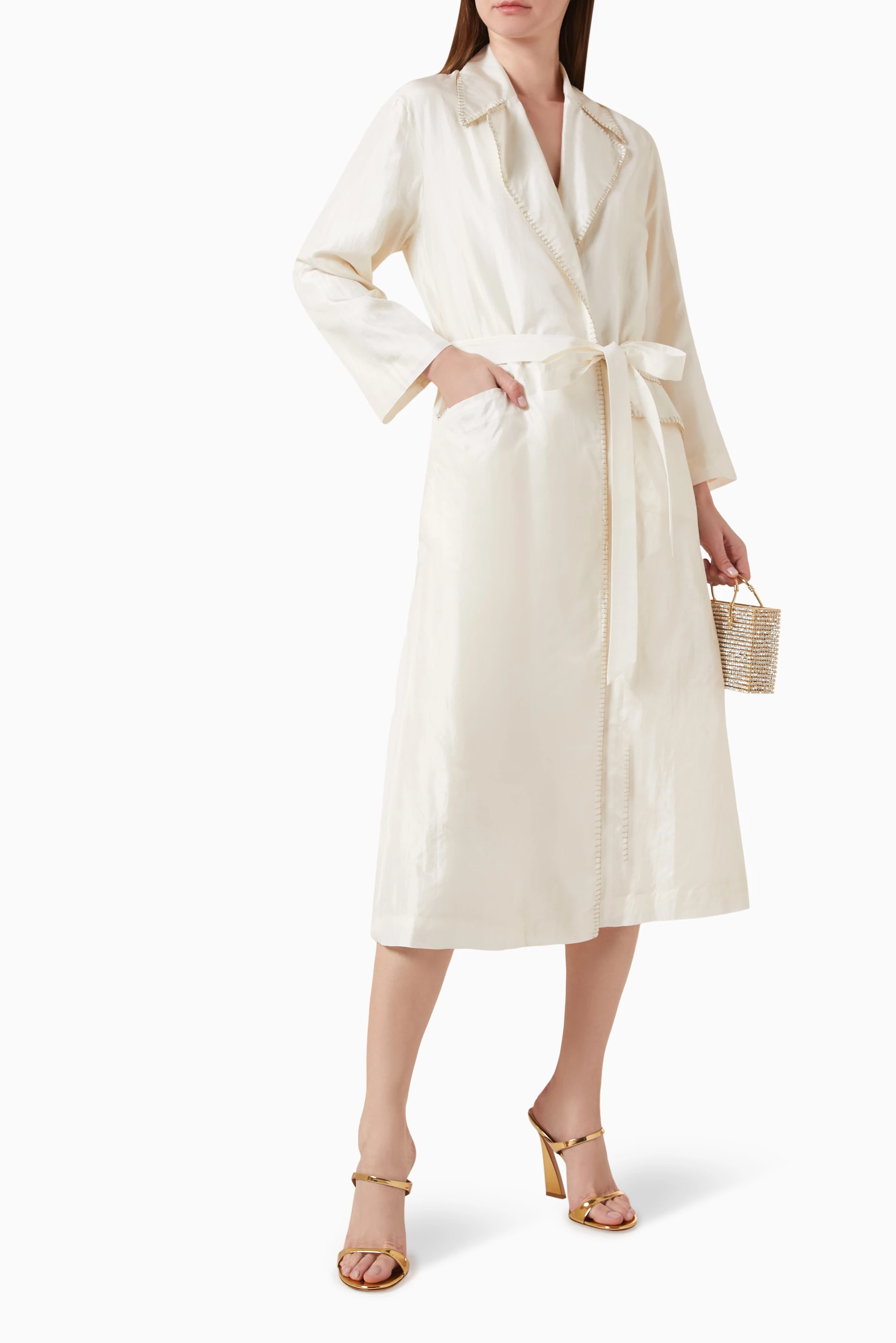 Women's silk trench discount coat