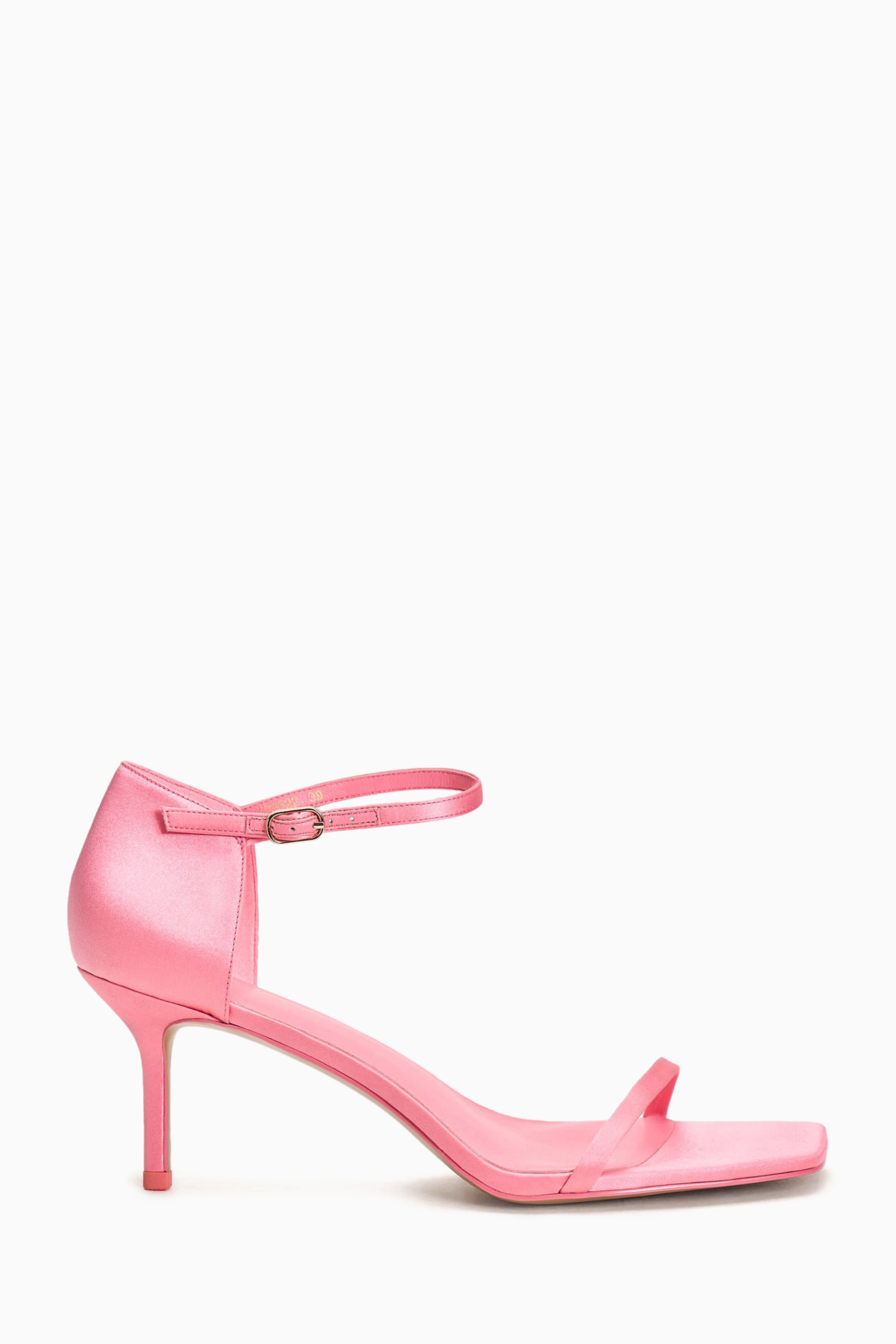 Buy 12 STOREEZ Pink Open toe 70 Sandals in Satin for Women in UAE Ounass