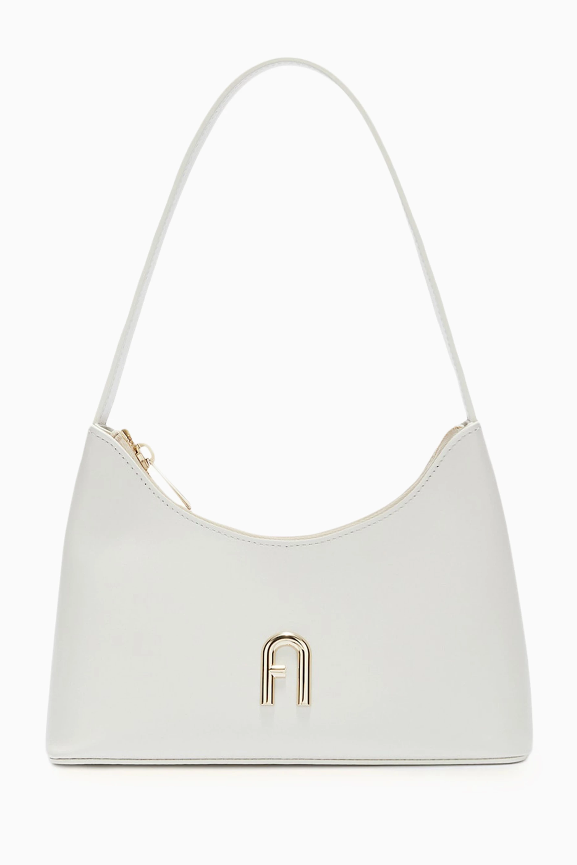 Buy Furla White Mini Diamante Shoulder Bag in Leather for Women