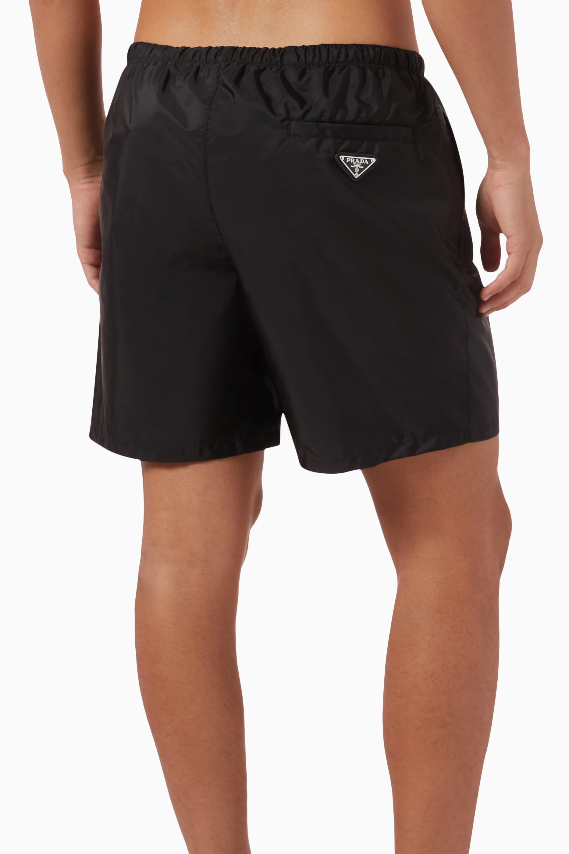 Buy Prada Black Logo Swim Shorts in Re Nylon for Men in UAE Ounass