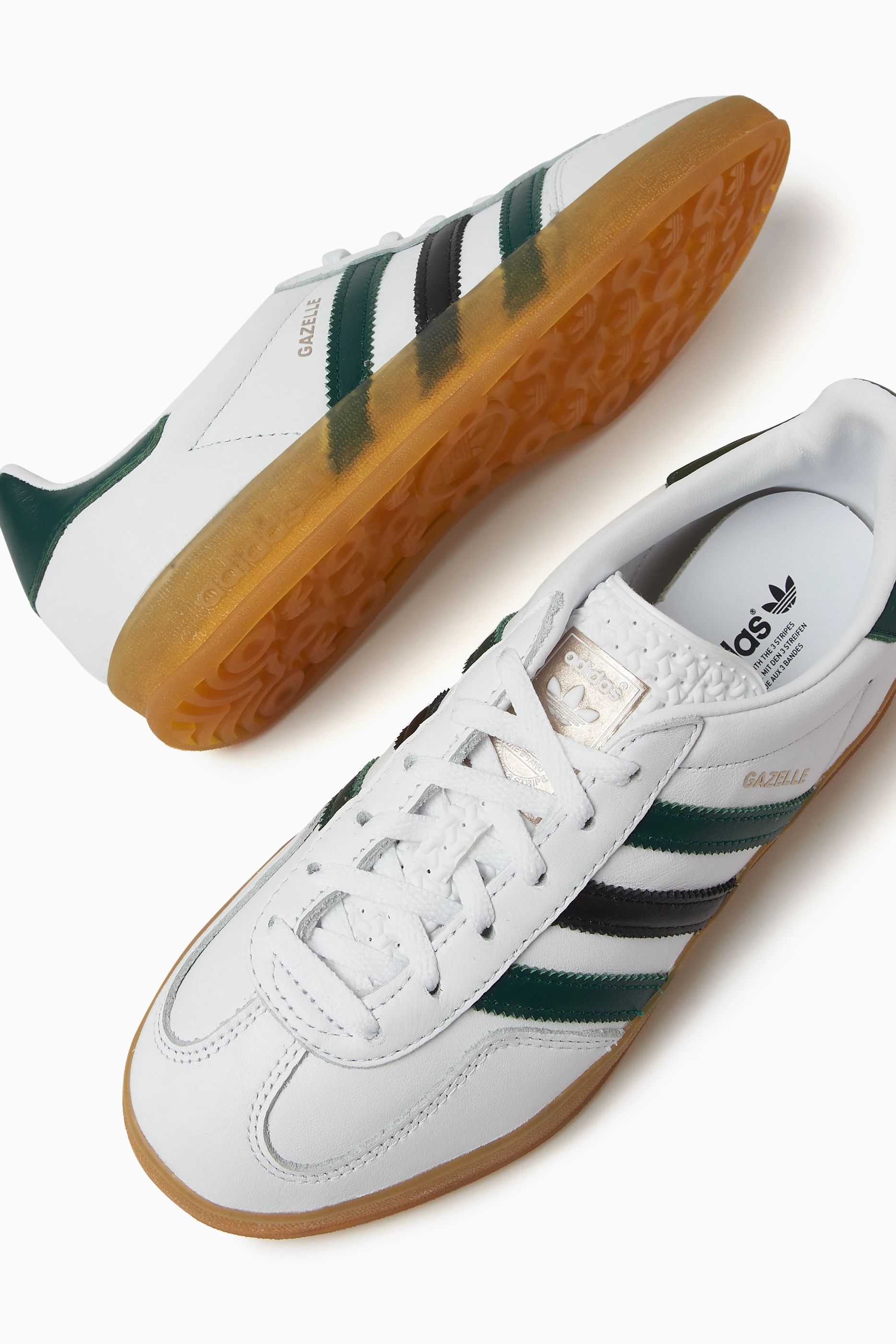 Adidas gazelle clearance white green stripes