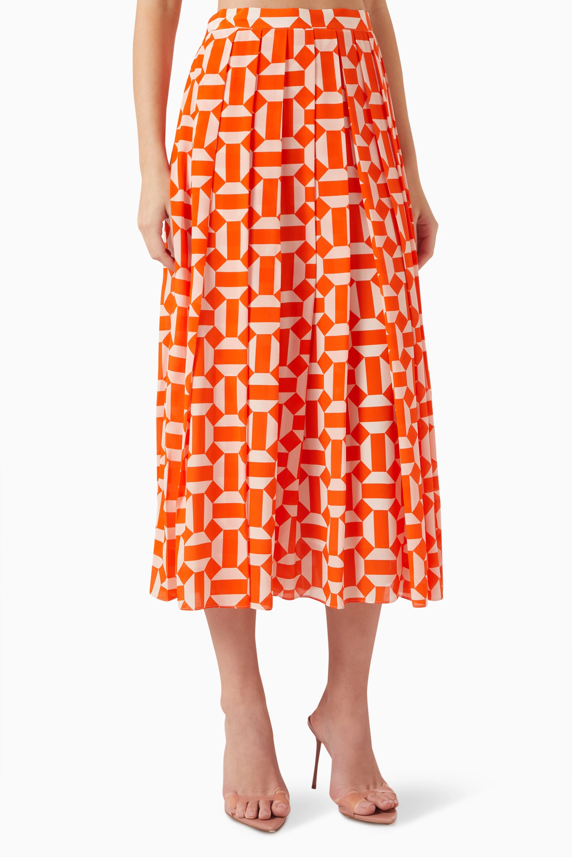 Orange top midi skirt