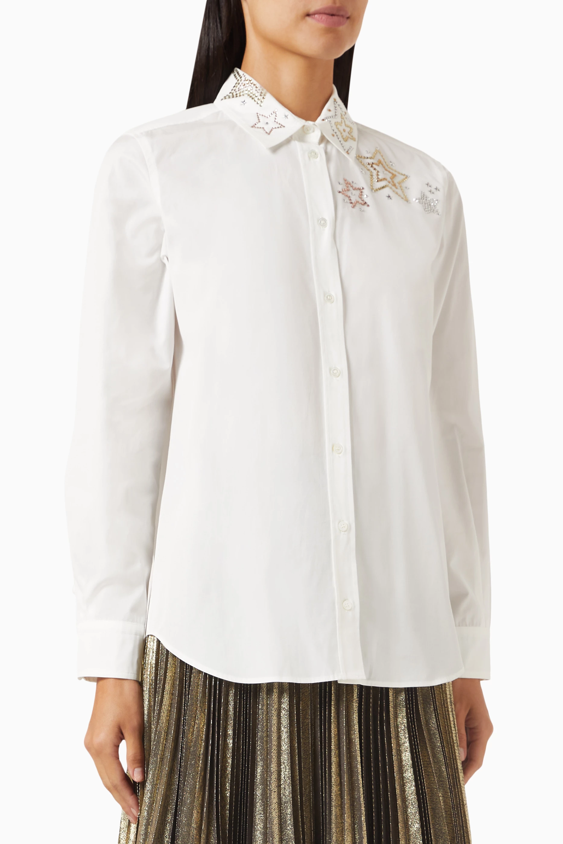 Buy No Nasties Coconut Milk Side Slit White Cotton Summer Shirt For Women  Online