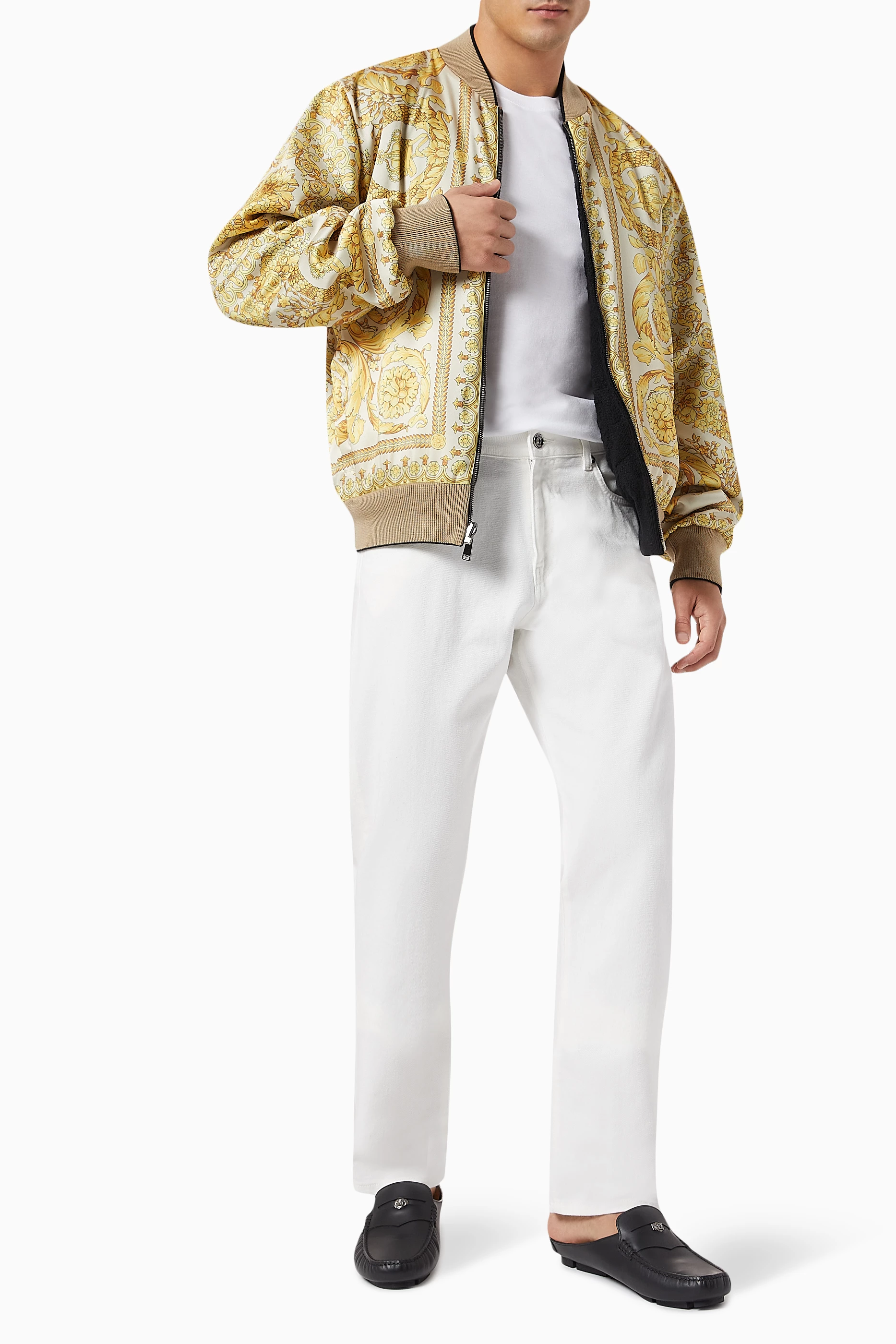 Versace silk shop bomber jacket