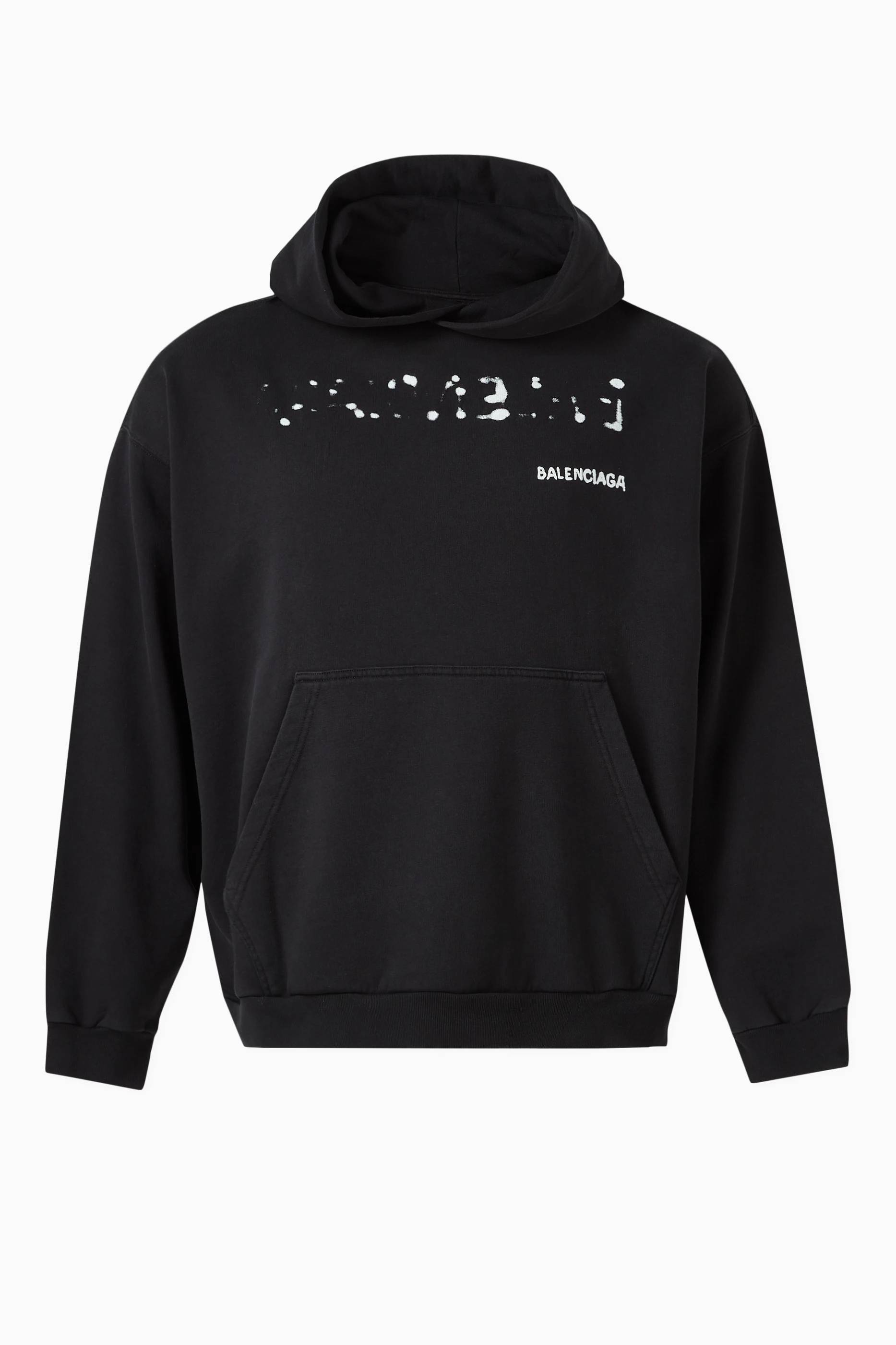 Buy Balenciaga Black Unisex Logo Medium fit Hoodie in Fleece for UNISEX in UAE Ounass