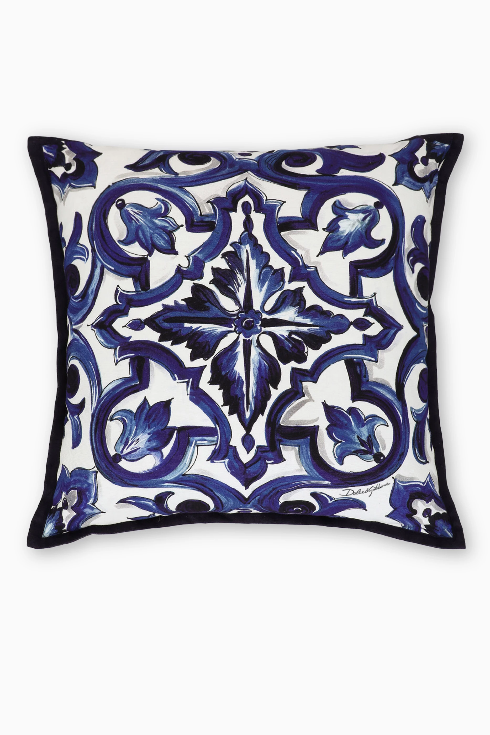 Blue and hot sale white cushions