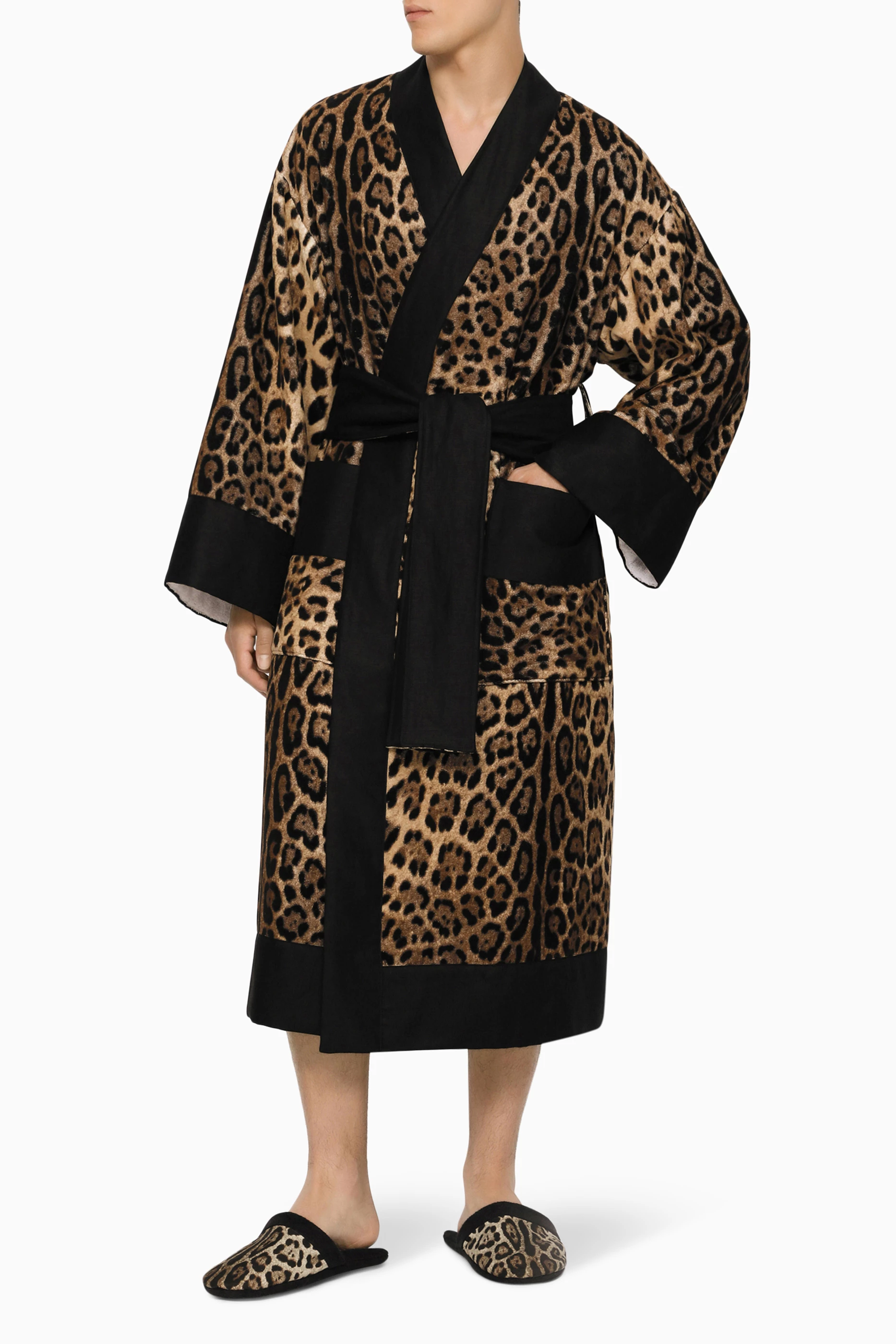 Leopard print dressing sale gown