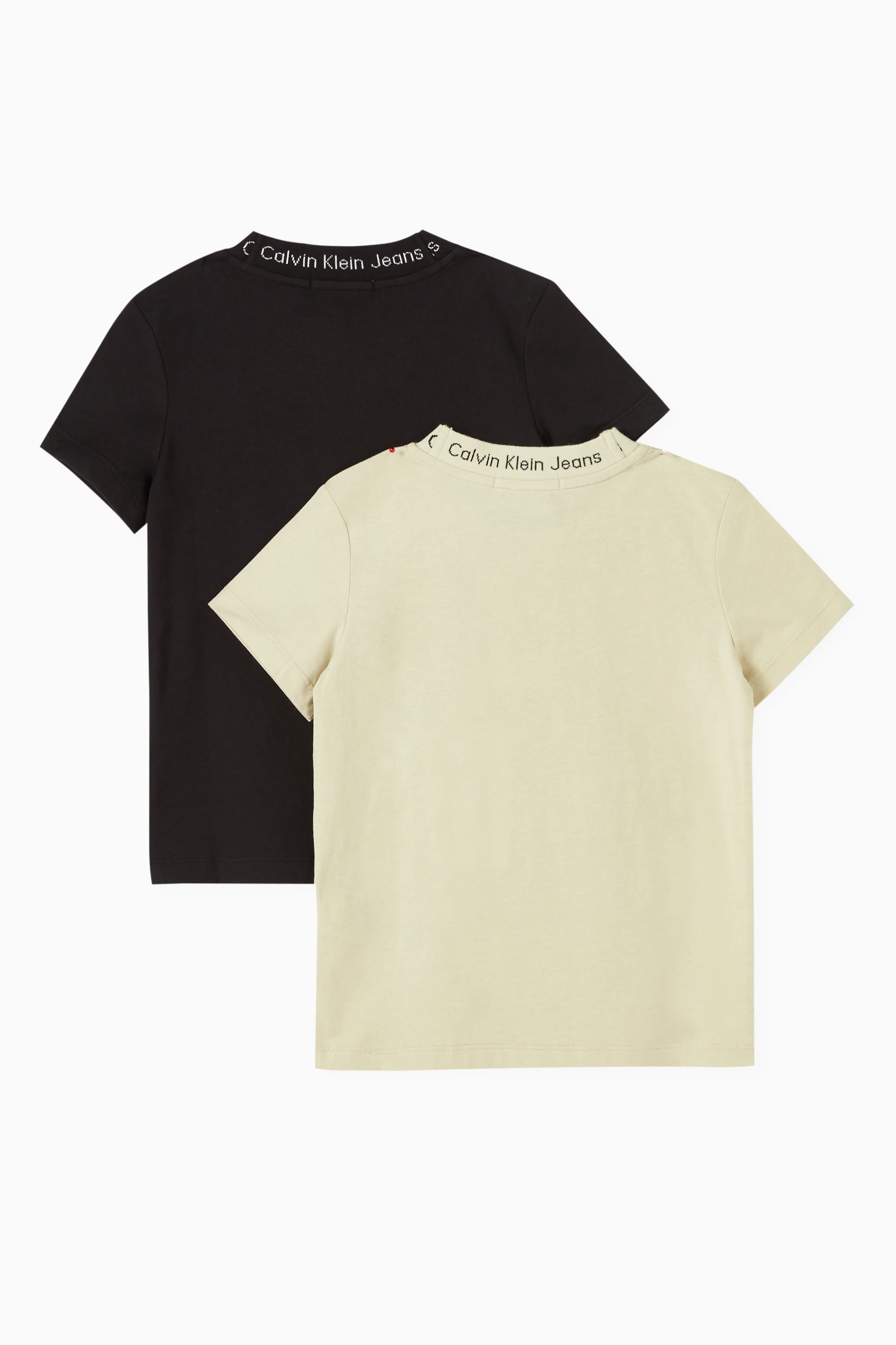 Buy Calvin Klein Green Intarsia Logo T shirts in Cotton Set of 2