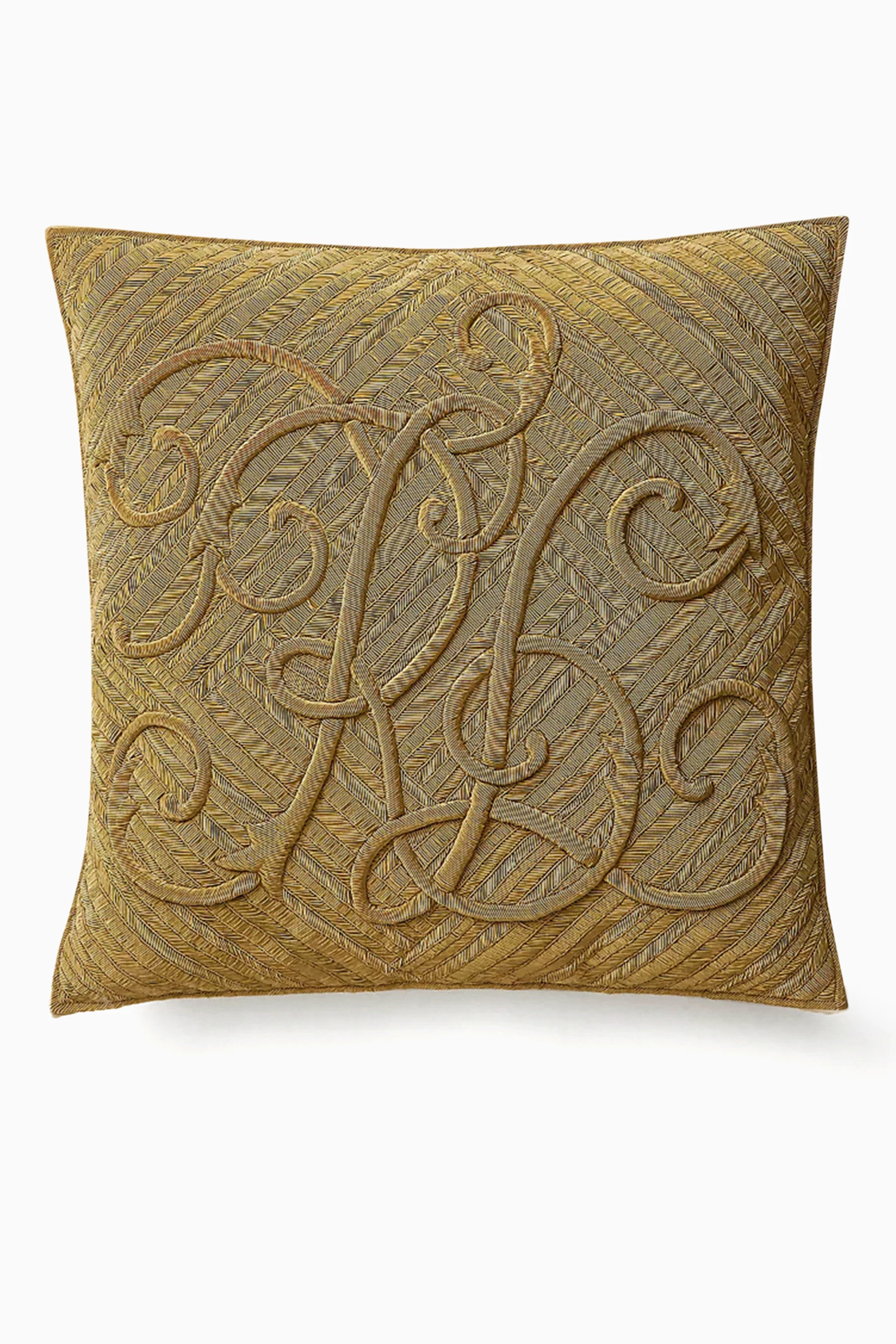 Buy Ralph Lauren Home Gold Rycroft Throw Pillow in Organic Cotton for Women in UAE Ounass