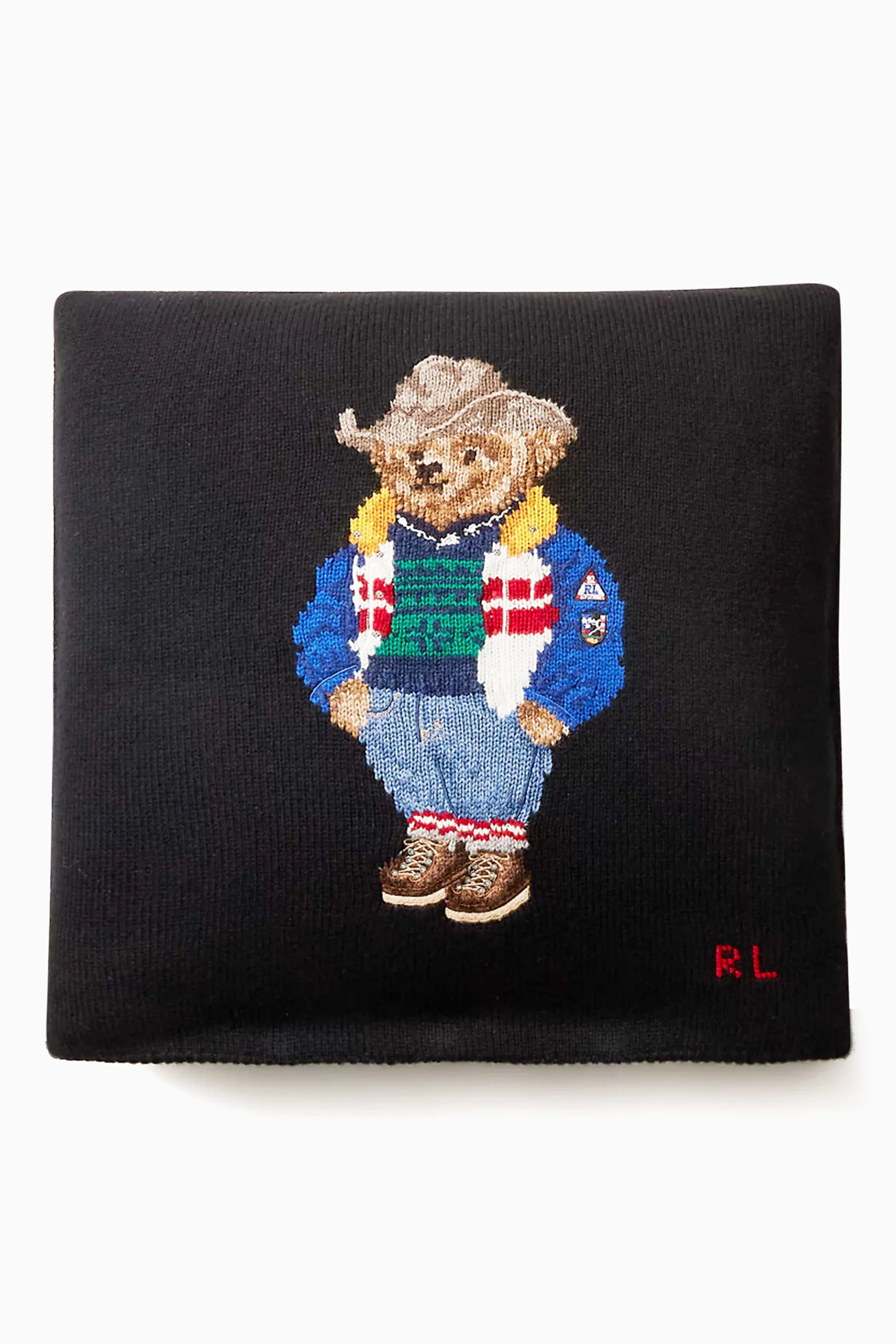 Buy Ralph Lauren Home Black Ski Polo Bear Throw Pillow in Wool for