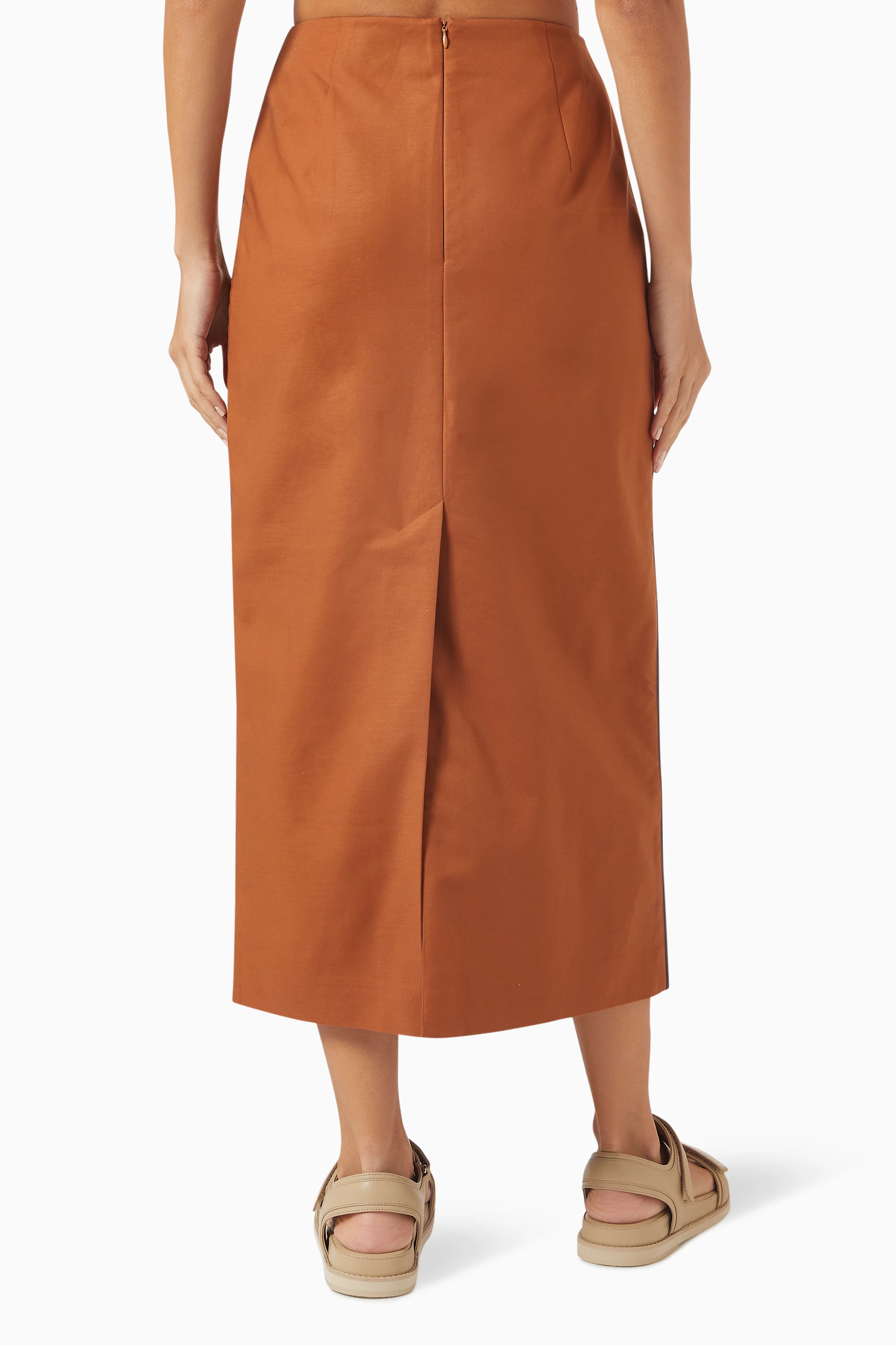 Orange womens pencil on sale skirt