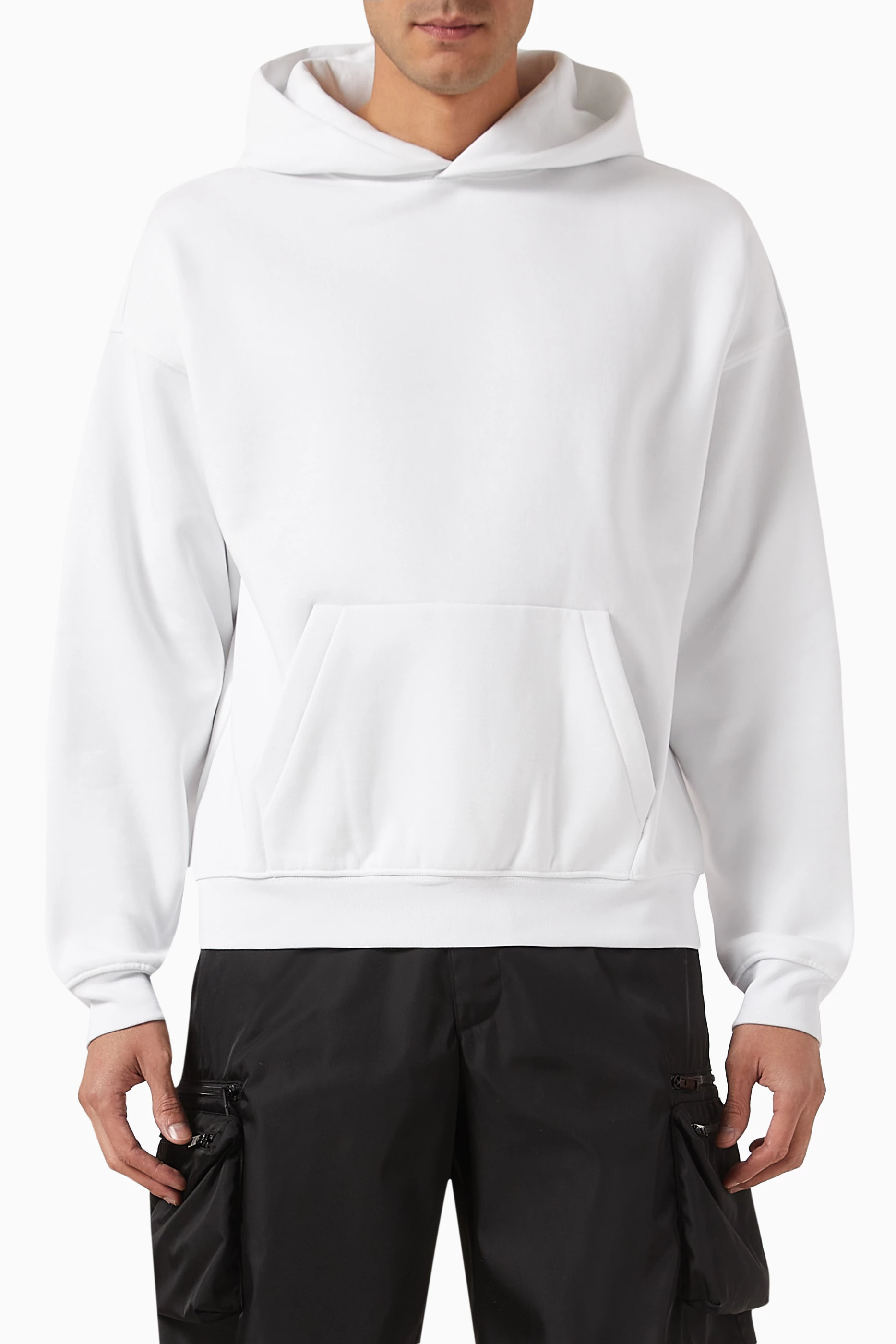 White hoodie online pullover
