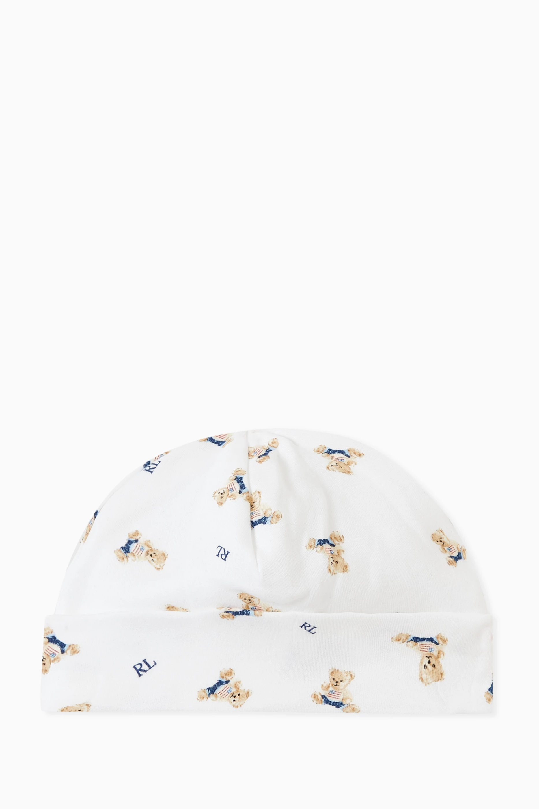 Buy Polo Ralph Lauren Multicolour Bear Print Beanie Hat in Cotton