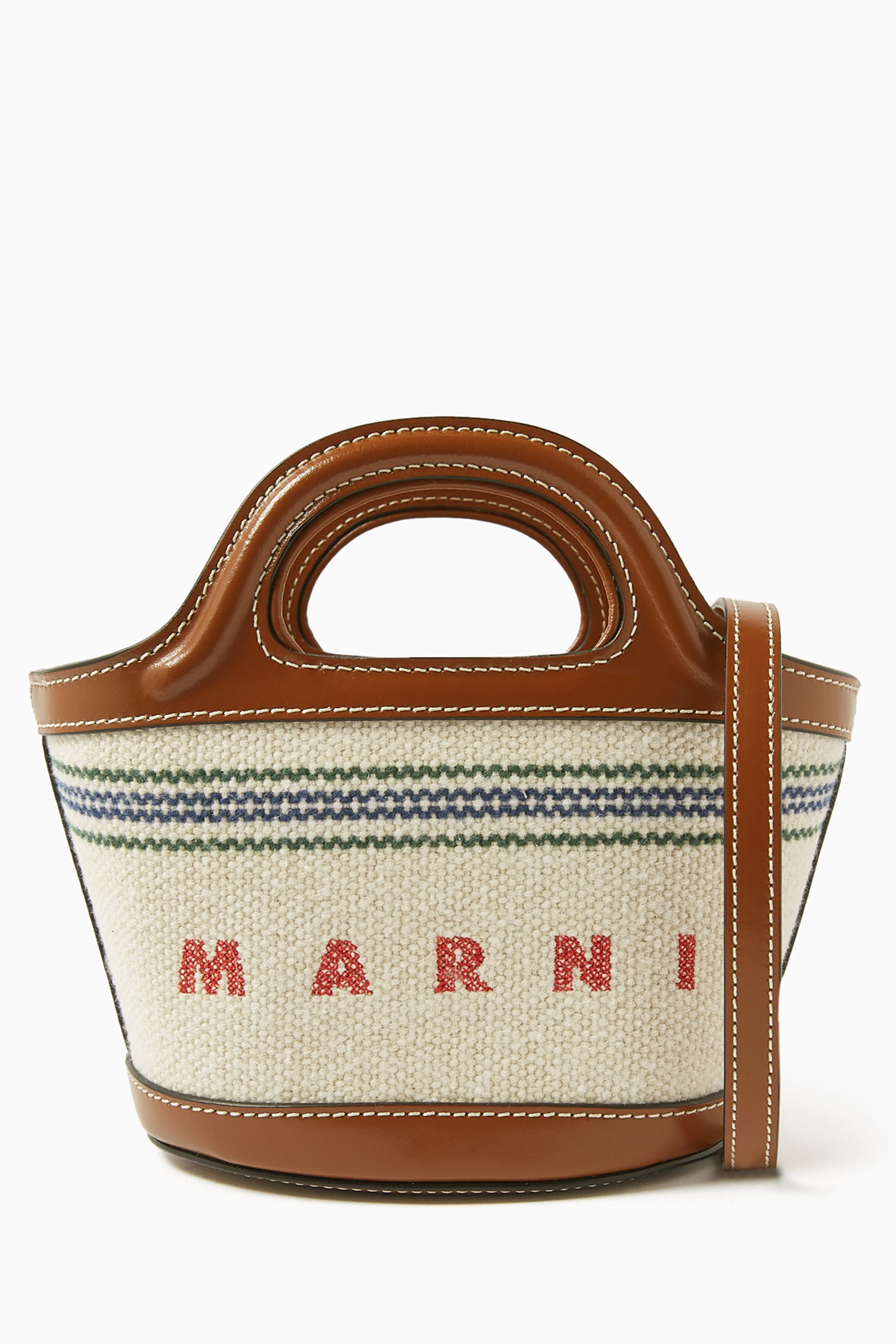 Buy Marni Multicolour Tropicalia Micro Bag in Leather Canvas for Women in UAE Ounass