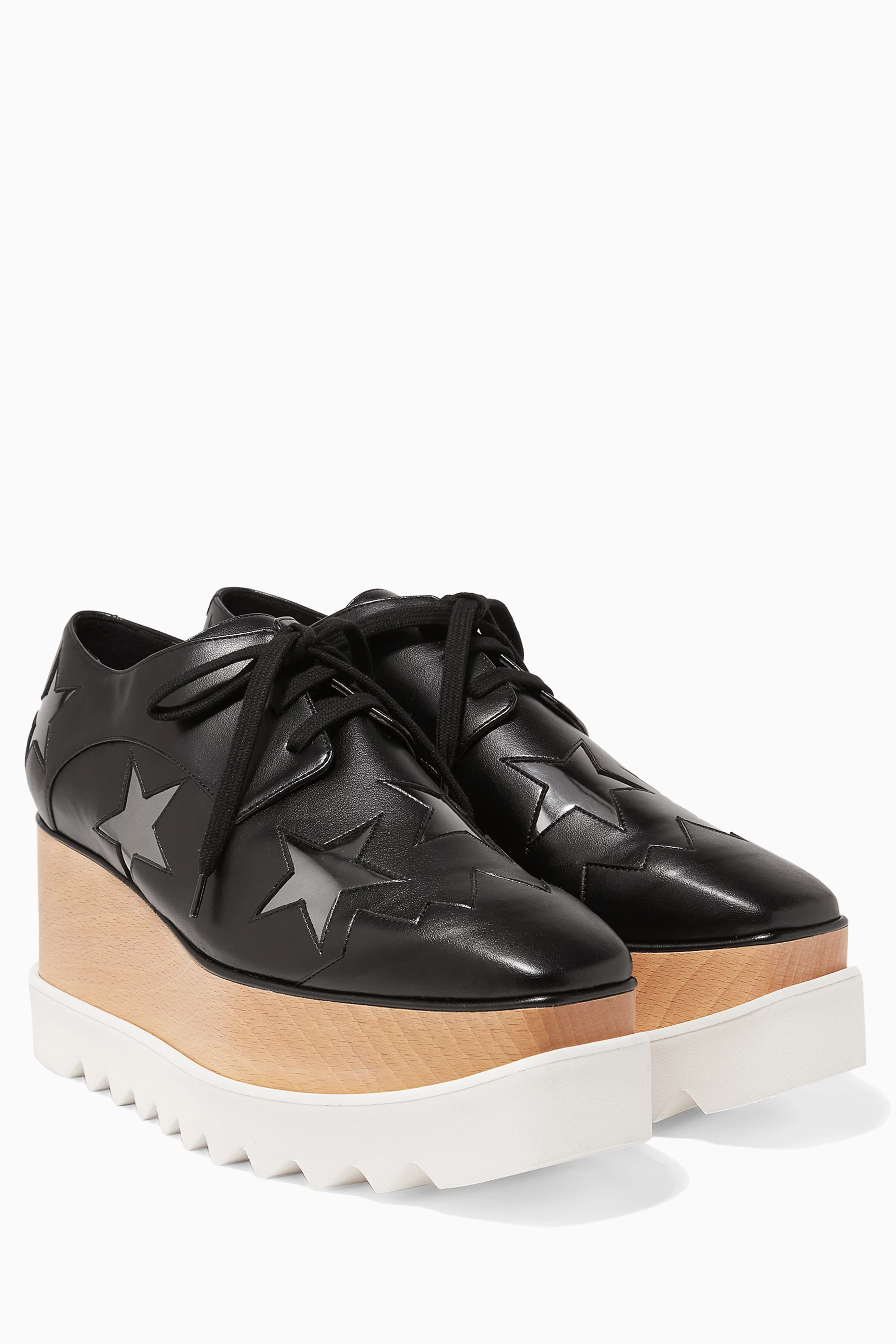 Buy Stella McCartney Black Elyse Platform Shoes in Faux Leather For Women Online Ounass UAE