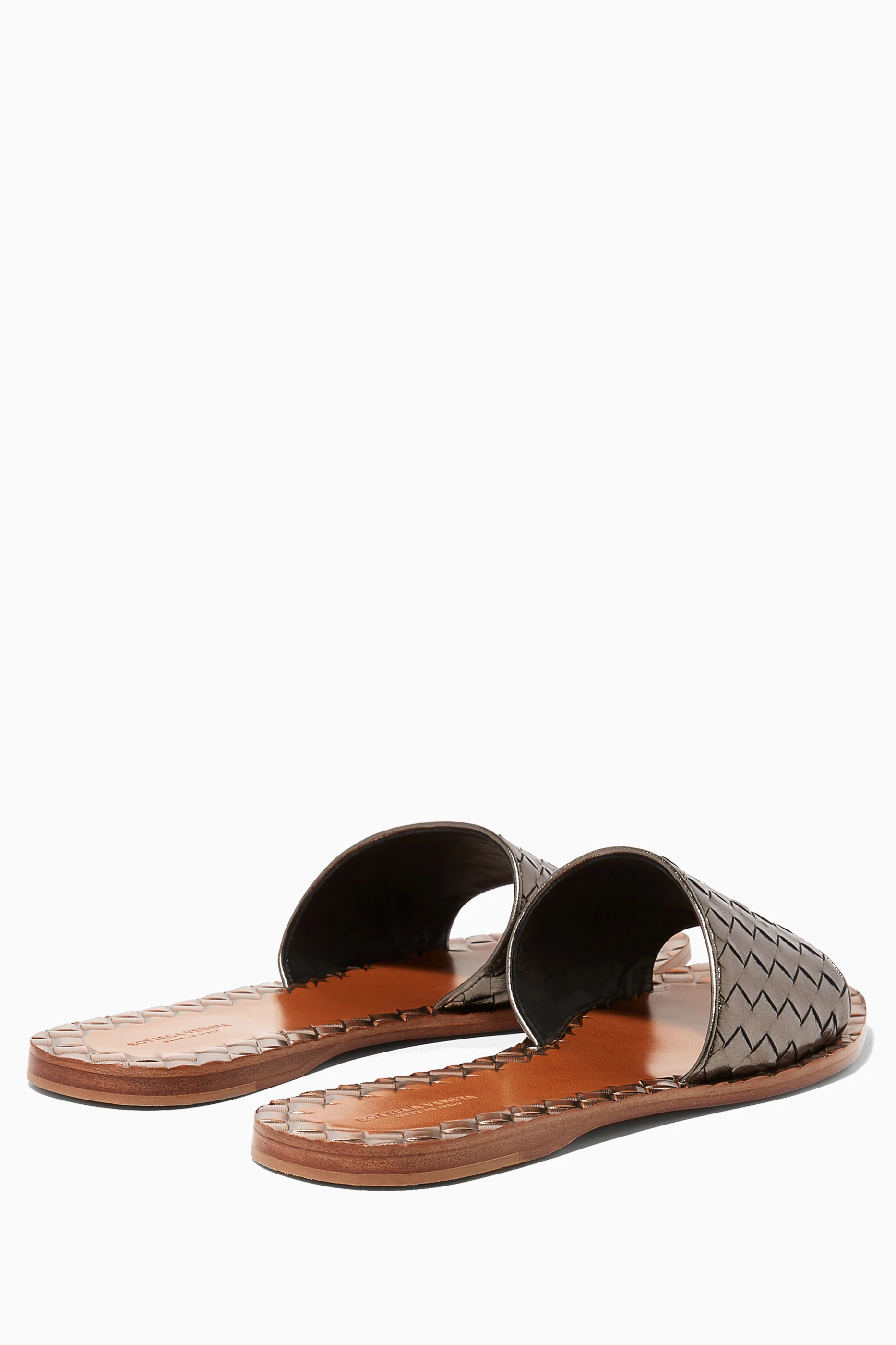 サンダル・ミュール BOTTEGA VENETA  Bottega Veneta Sandals Women Leather Silver BOTTEGA VENETA Leather sandals | NET-A-PORTER