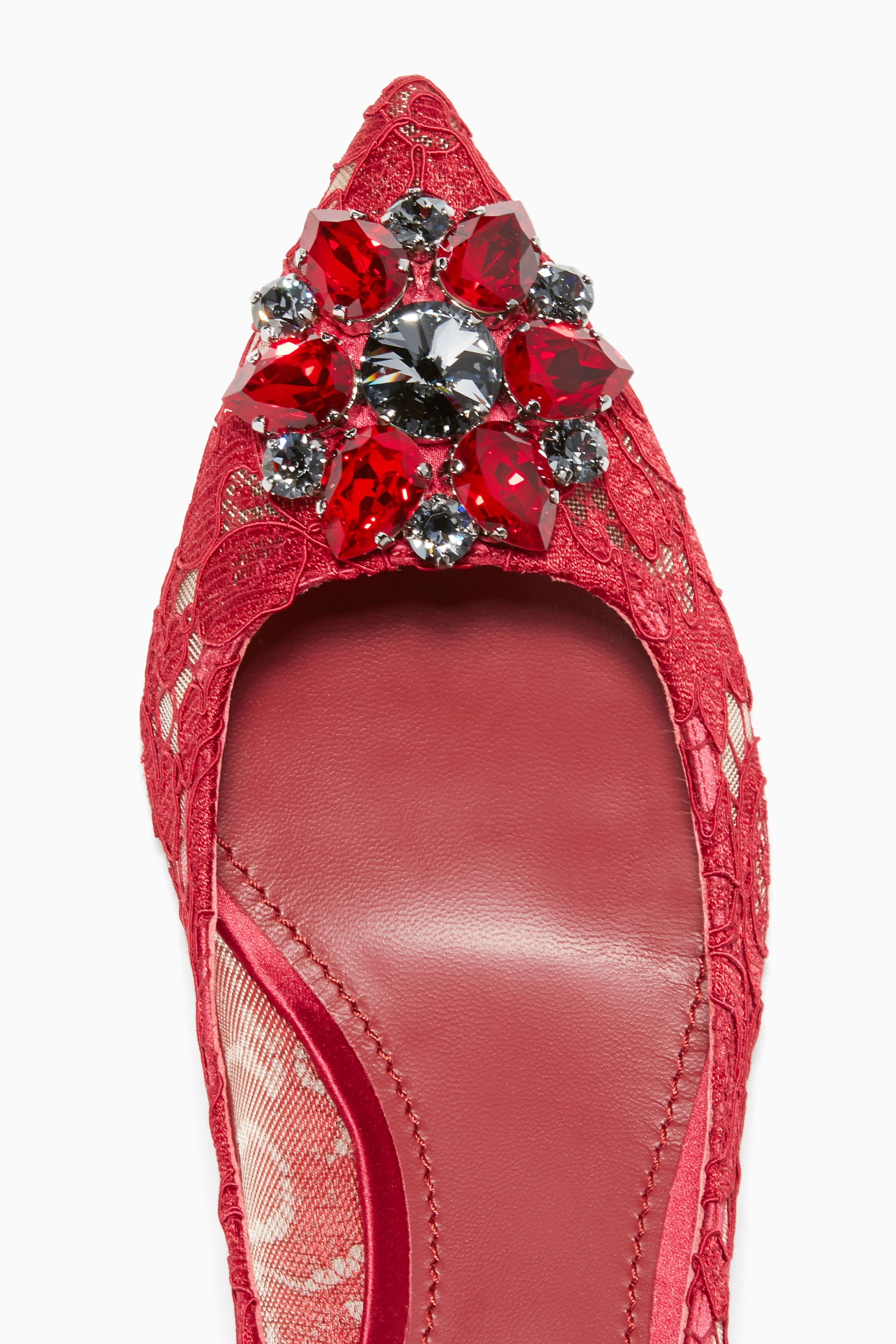 Dolce & gabbana bellucci embellished lace pumps top